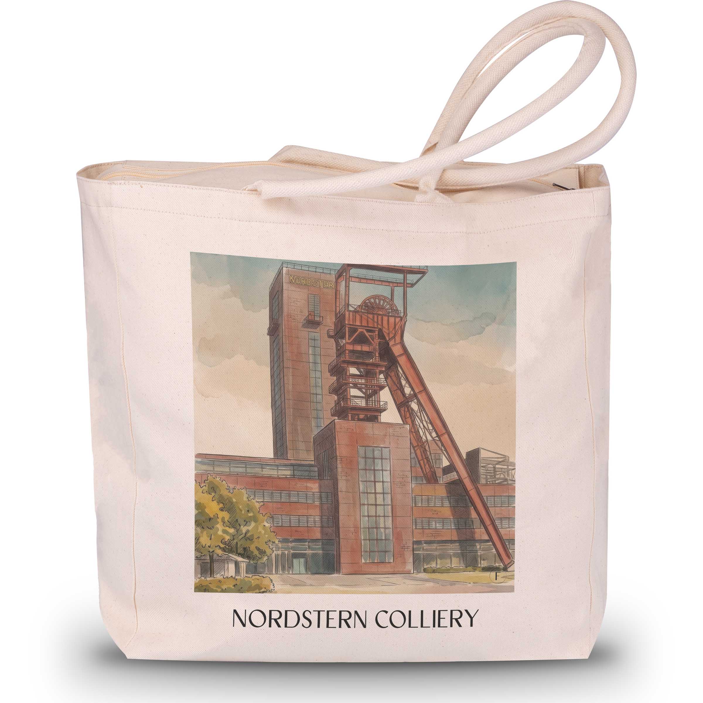 Zeche Nordstern Shopping Tasche - Gelsenkirchen - Deutschland Tote Bag - Einkaufstasche im Aquarell Stil - favplace