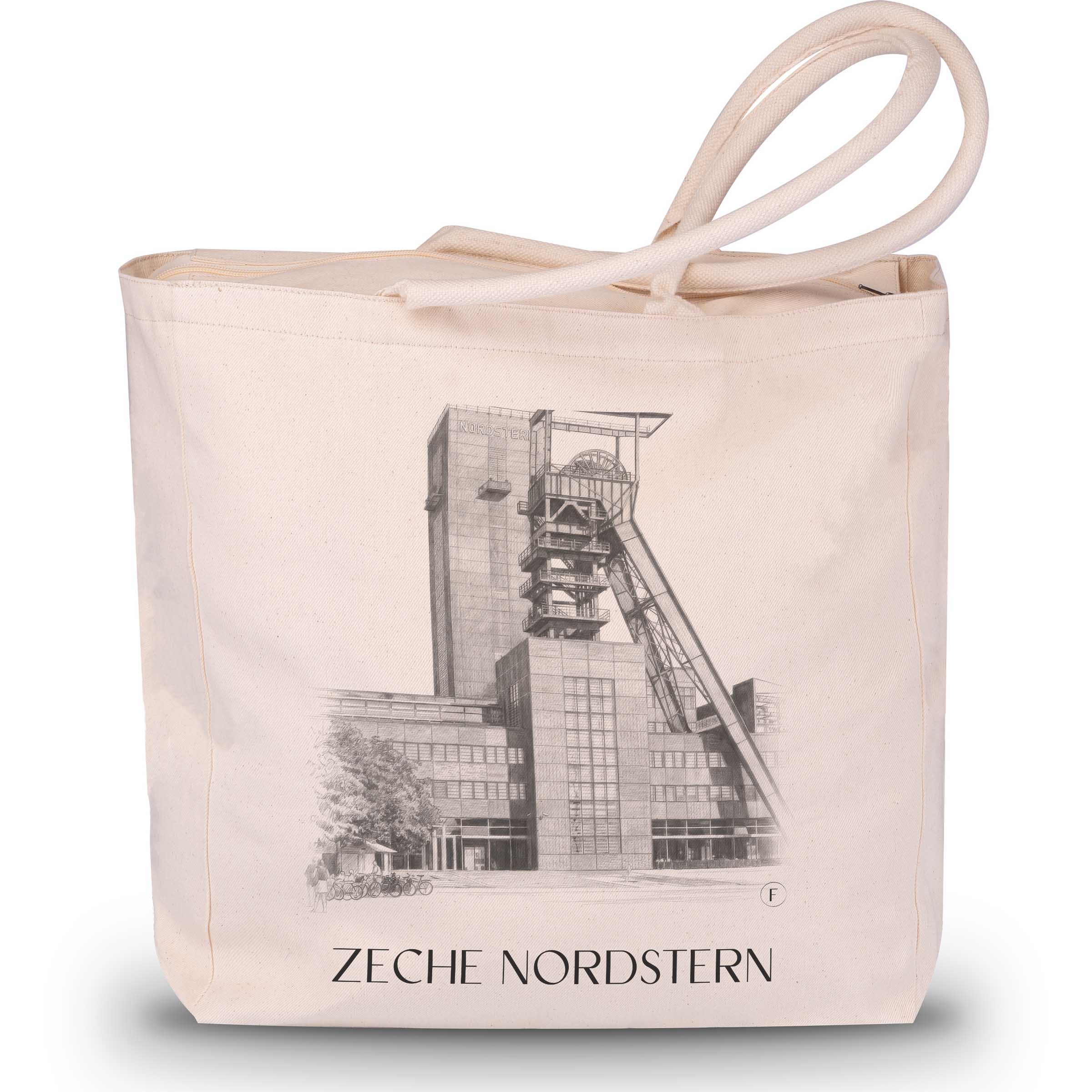 zeche-nordstern-gelsenkirchen-deutschland-einkaufstasche-bleistift-zeichnung-drawing
