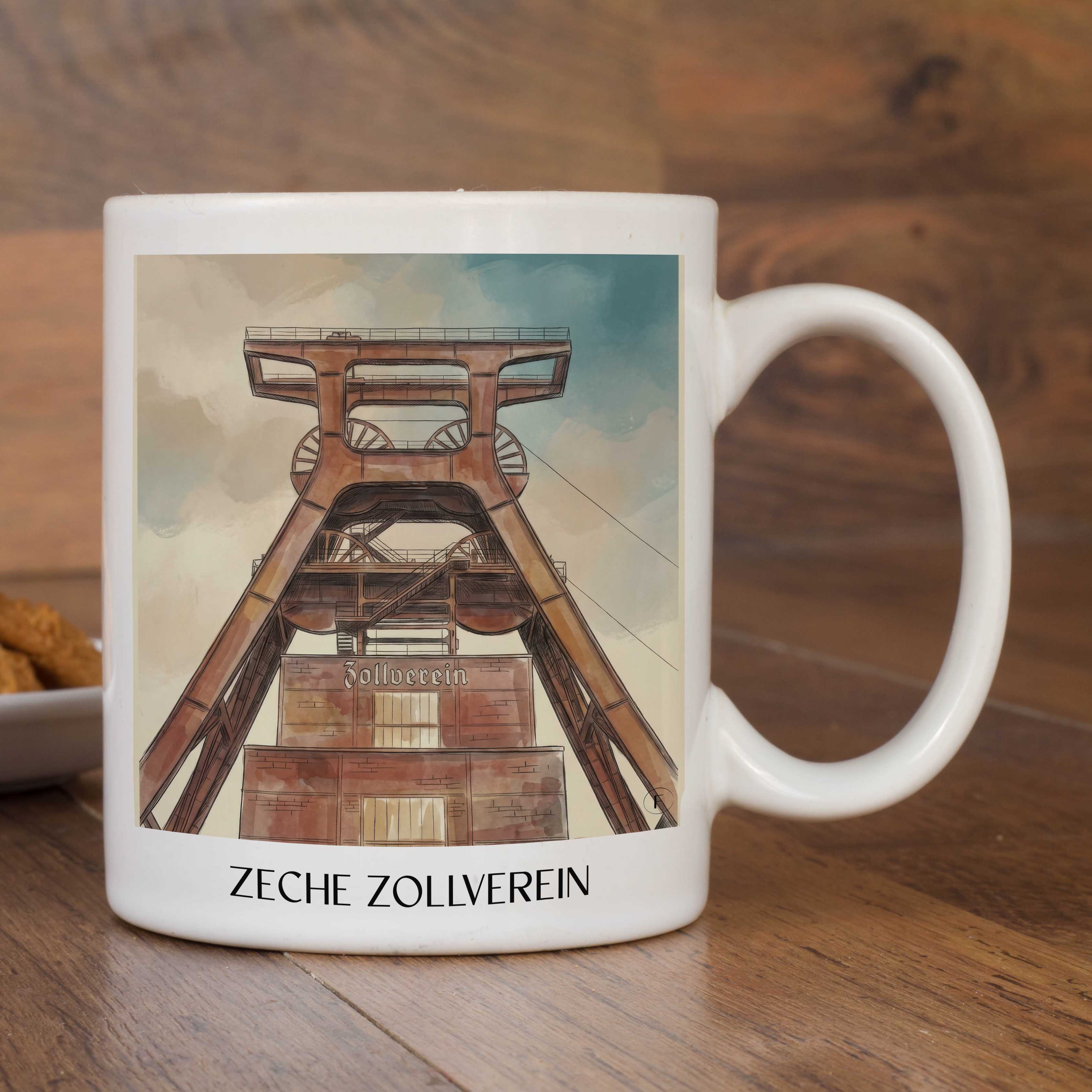 zeche-zollverein-essen-deutschland-kaffeebecher-aquarell