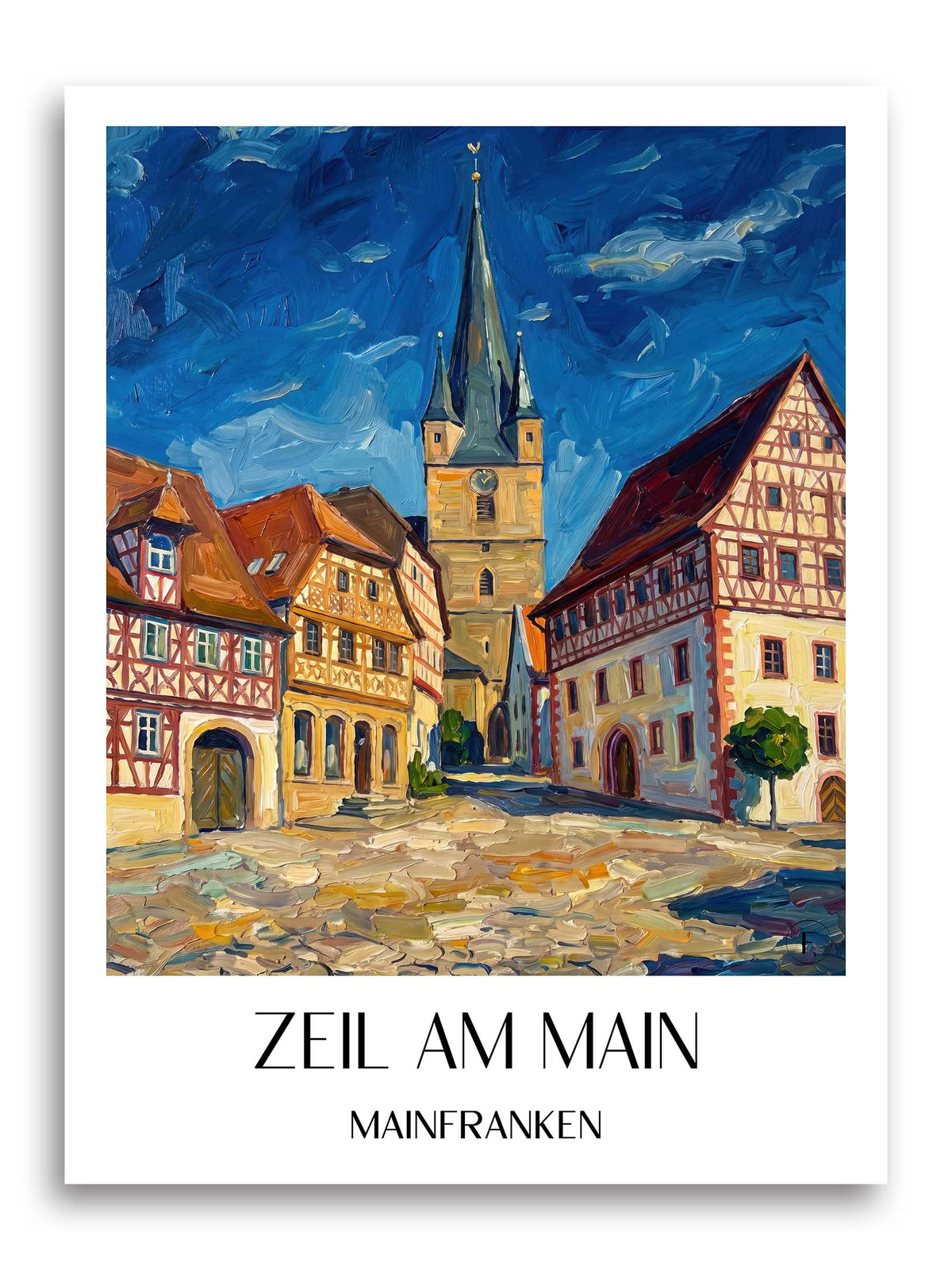 zeil-am-main-mainfranken-deutschland-poster-oil-painting-oelgemaelde