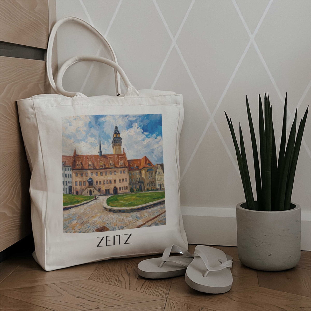 zeitz-burgenland-deutschland-einkaufstasche-oil-painting-oelgemaelde