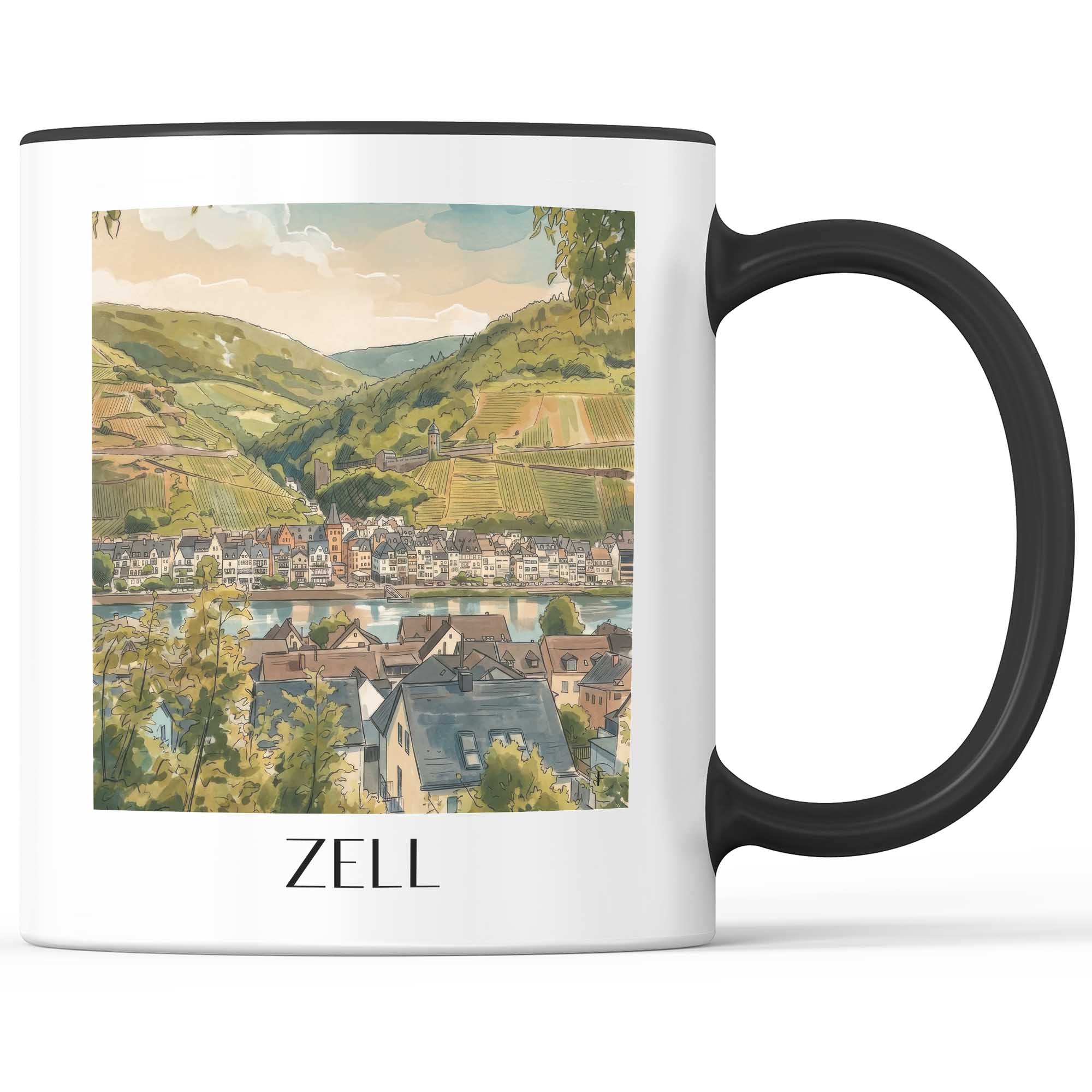 zell-mosel-deutschland-kaffeebecher-aquarell