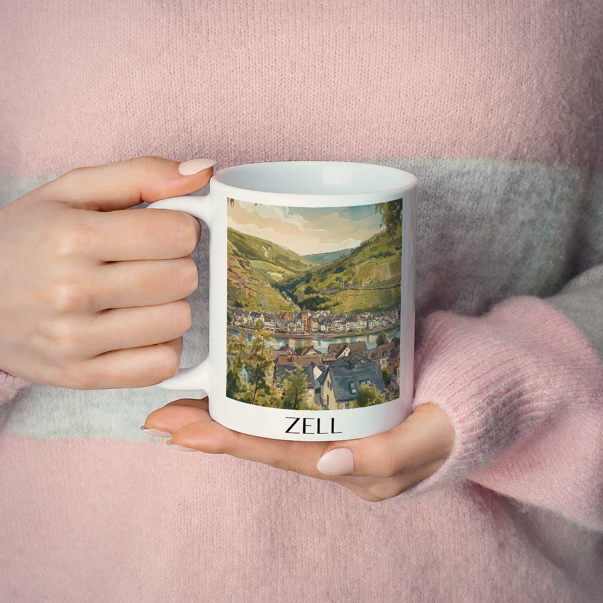 zell-mosel-deutschland-kaffeebecher-aquarell