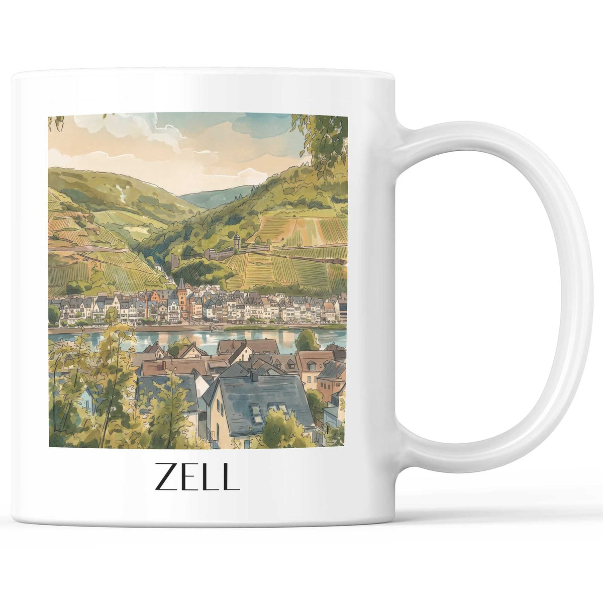zell-mosel-deutschland-kaffeebecher-aquarell