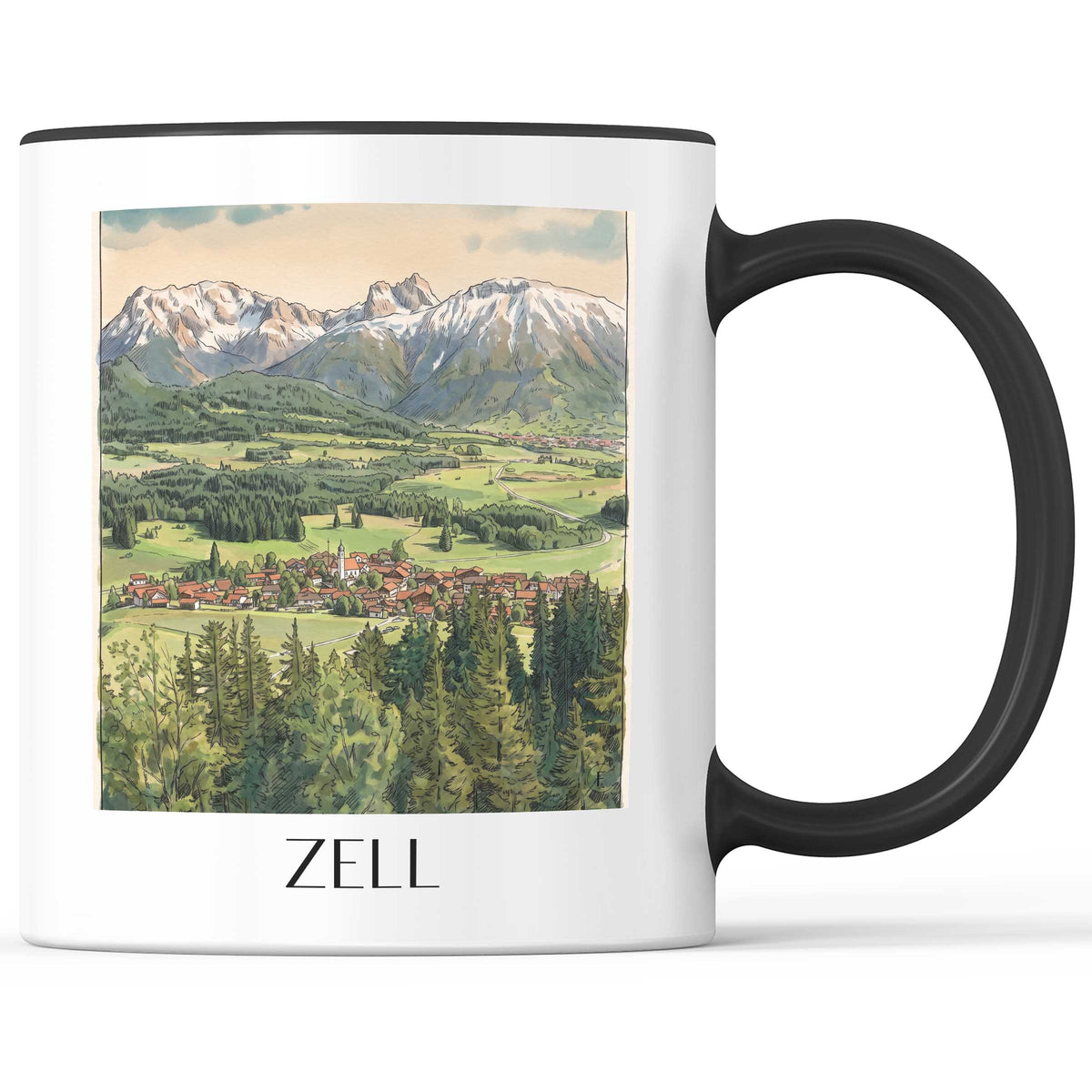 zell-ostallgäu-deutschland-kaffeebecher-aquarell