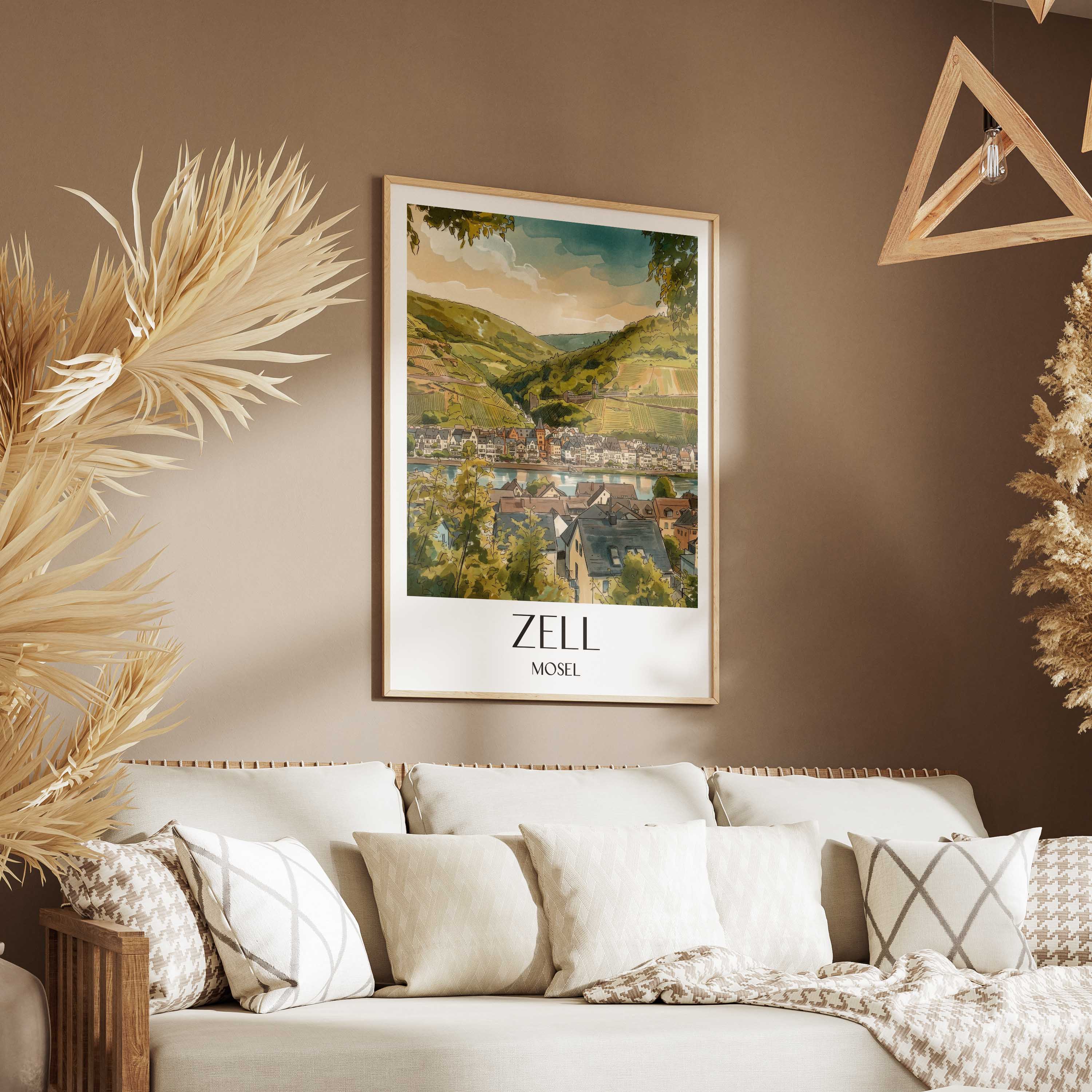 zell-mosel-deutschland-poster-aquarell