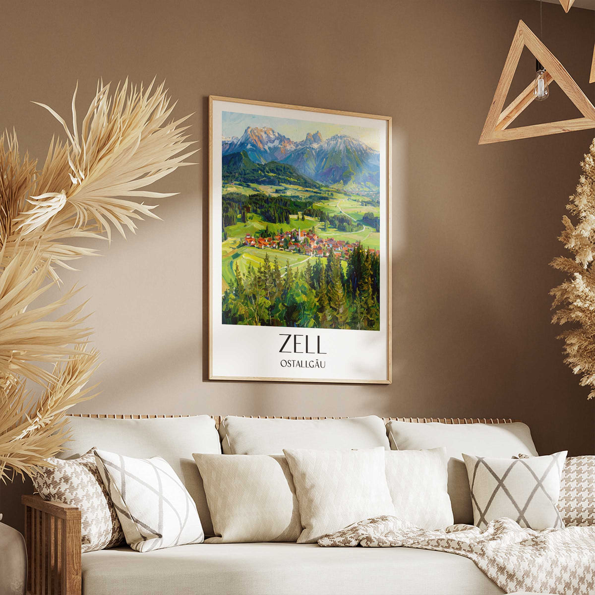 zell-ostallgäu-deutschland-poster-oil-painting-oelgemaelde