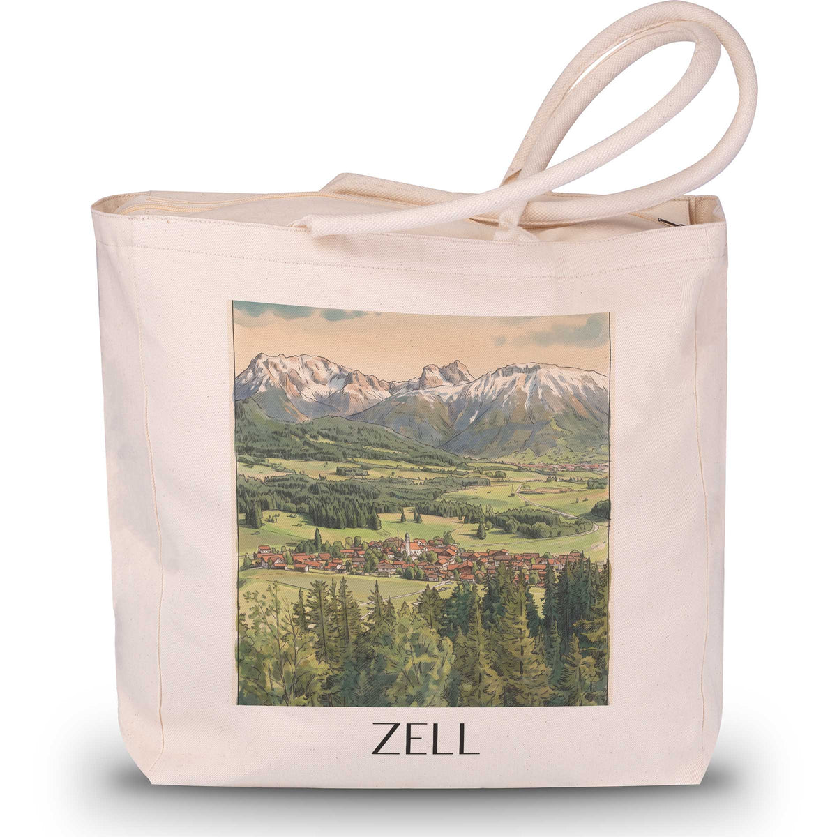 zell-ostallgäu-deutschland-einkaufstasche-aquarell