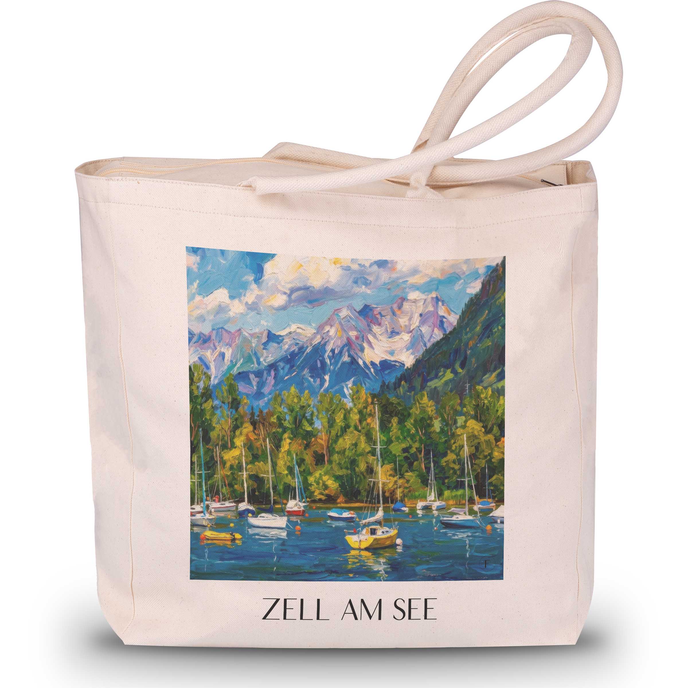 zell-am-see-österreich-österreich-einkaufstasche-oil-painting-oelgemaelde