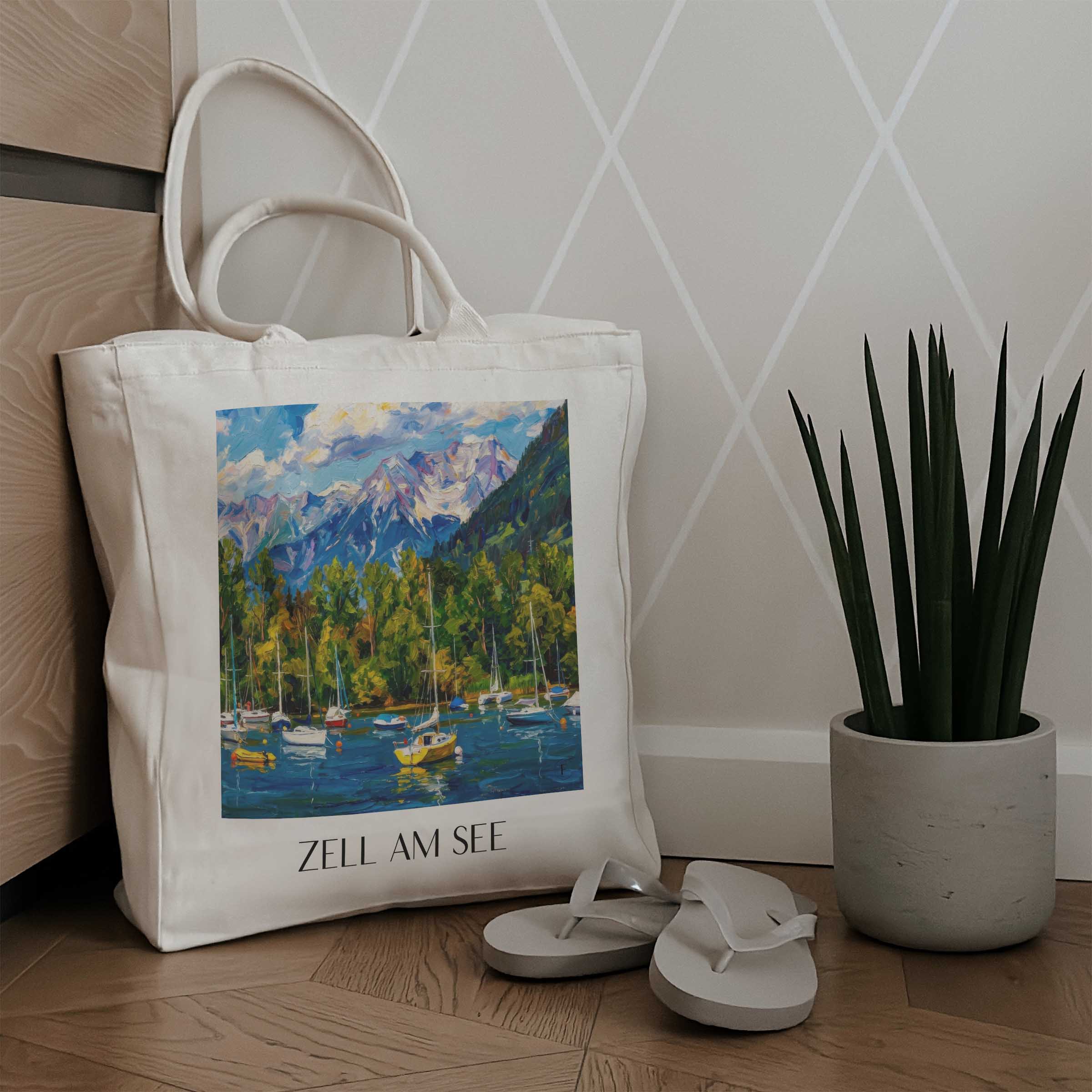zell-am-see-österreich-österreich-einkaufstasche-oil-painting-oelgemaelde