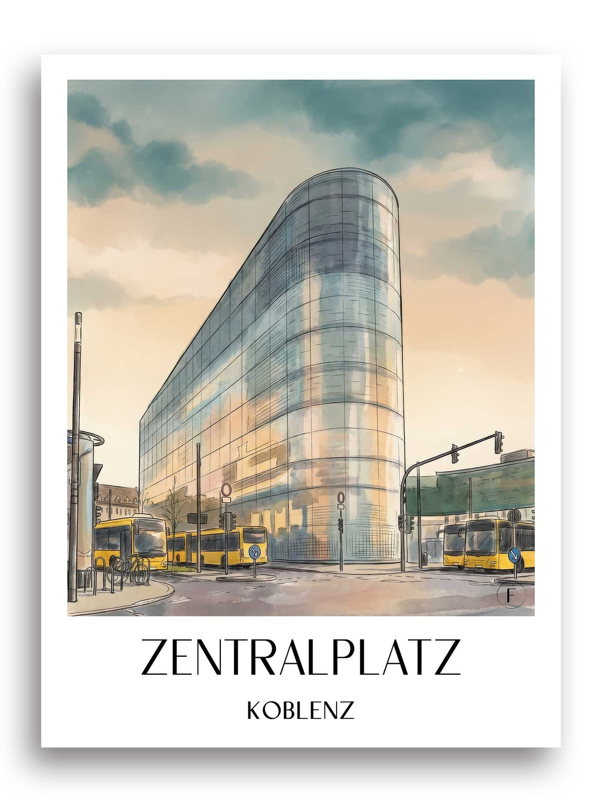 zentralplatz-koblenz-deutschland-poster-aquarell
