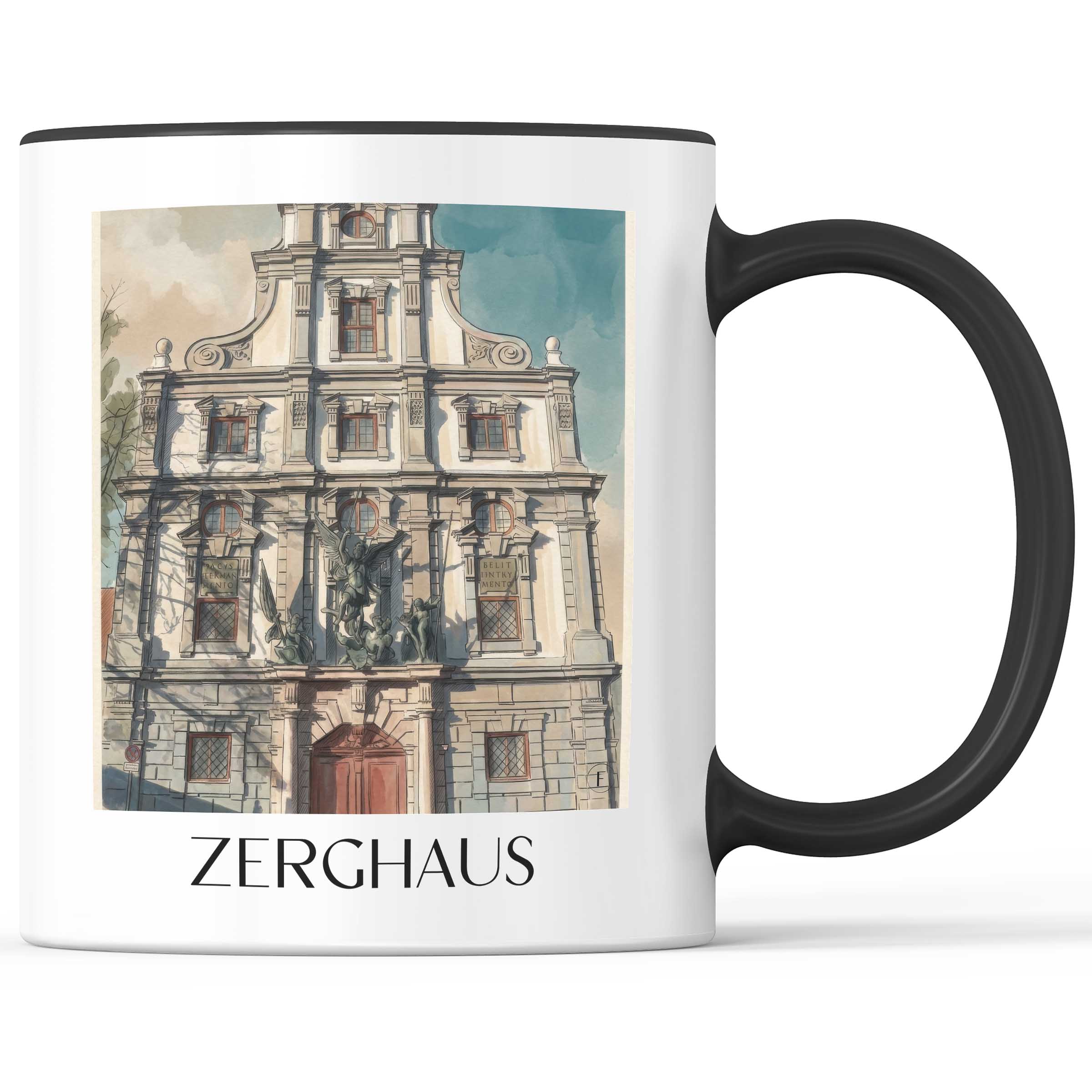 Zerghaus Kaffeebecher - Augsburg - Deutschland Becher - Kaffeetasse im Aquarell Stil - favplace