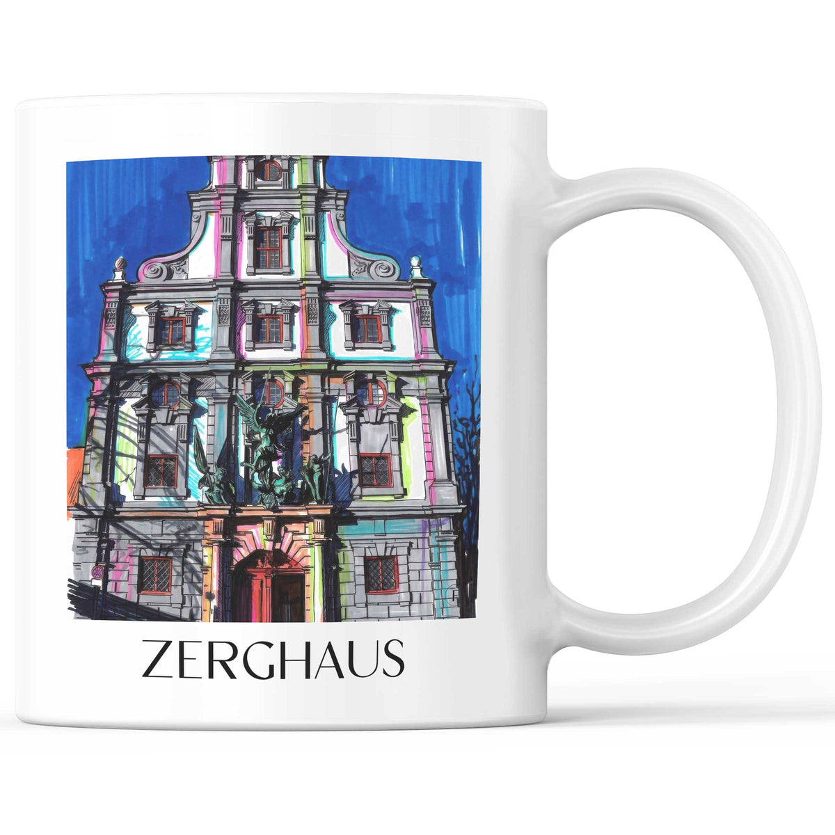 Zerghaus Kaffeebecher - Augsburg - Deutschland Becher - Kaffeetasse im Tag Graffiti Stil - favplace