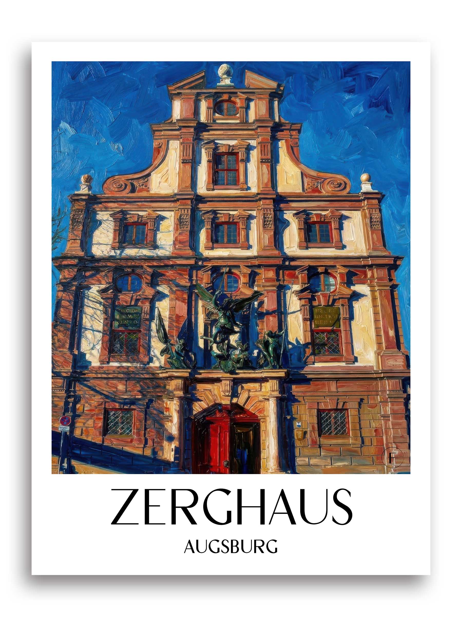 Zerghaus Poster - Augsburg - Deutschland Kunstdruck - Ölgemälde von A4 bis A1 - favplace