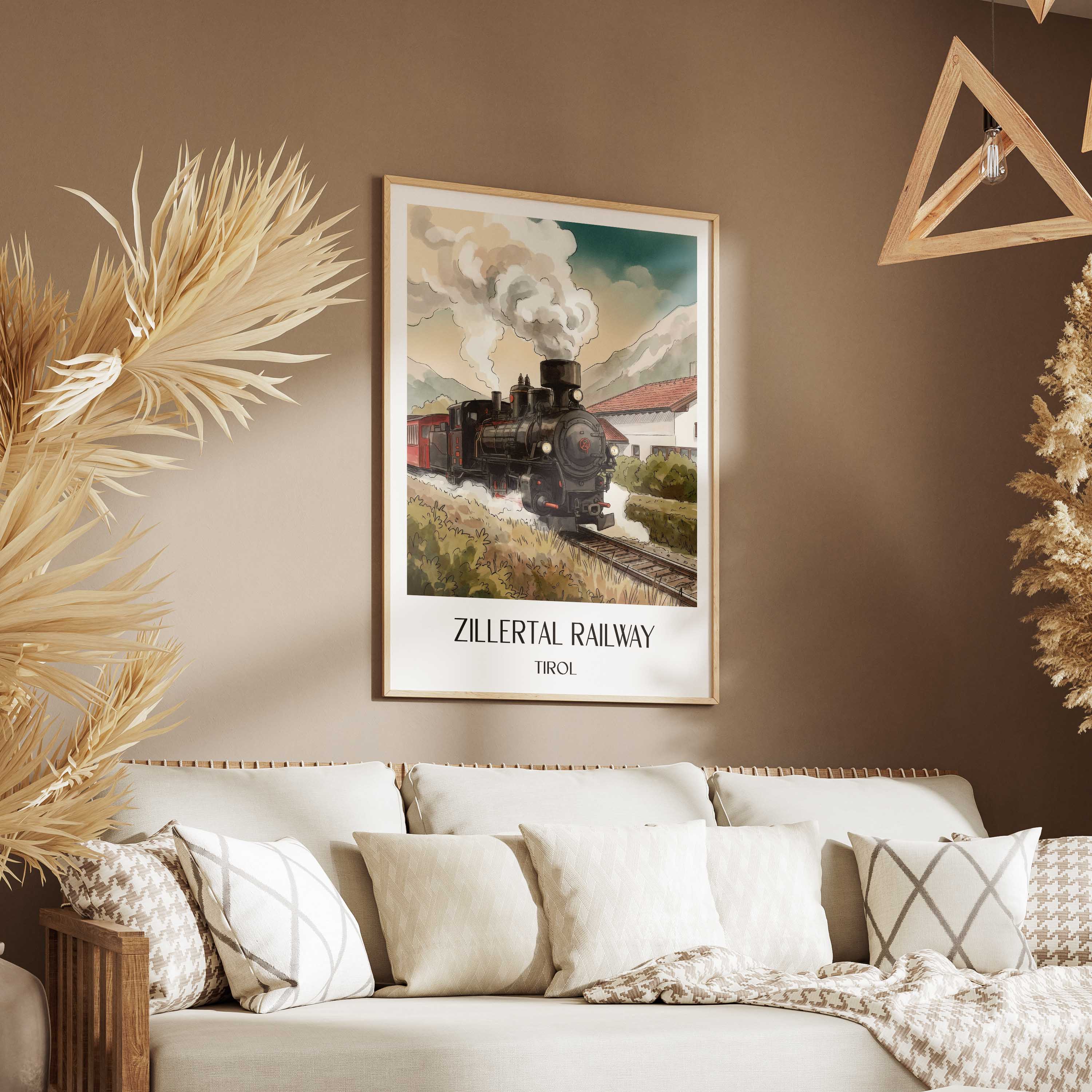zillertalbahn-tirol-österreich-poster-aquarell