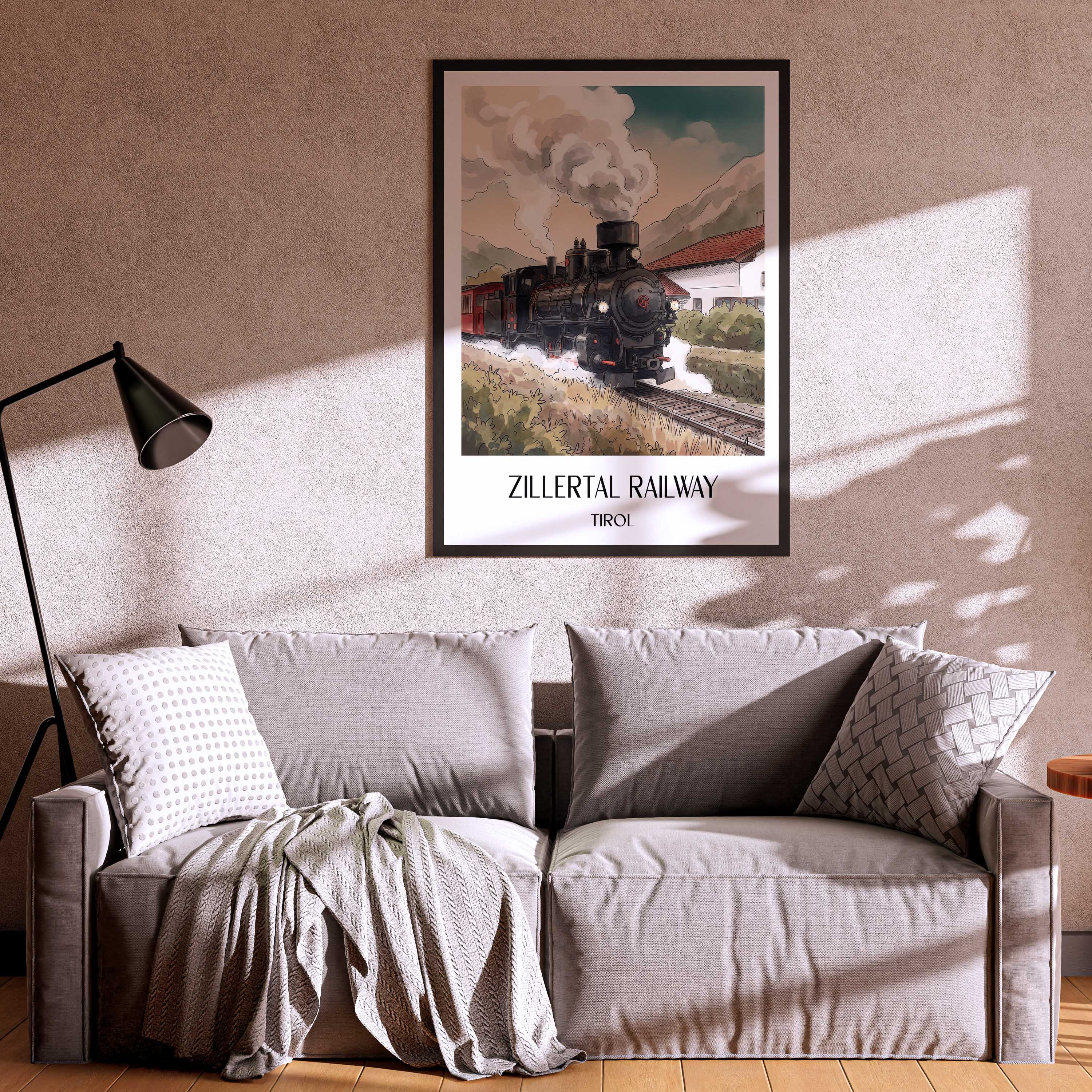 zillertalbahn-tirol-österreich-poster-aquarell
