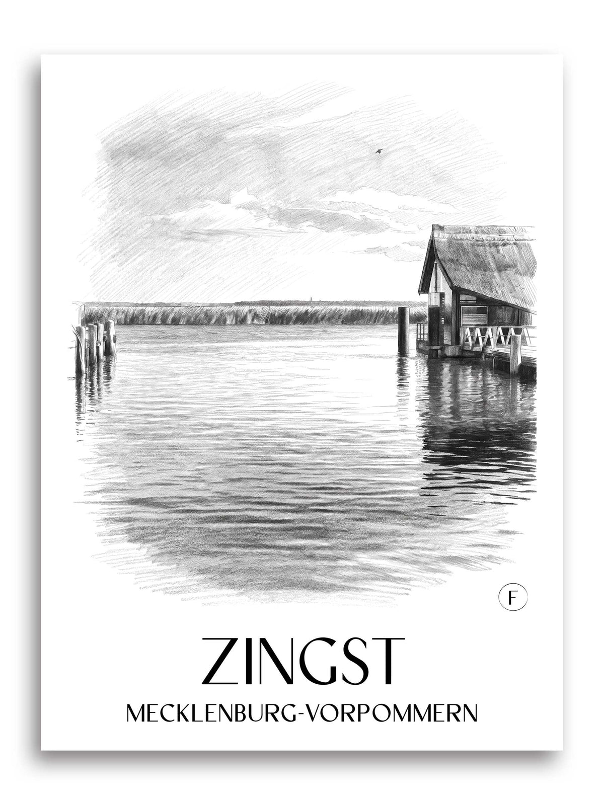 zingst-mecklenburg-vorpommern-deutschland-poster-bleistift-zeichnung-drawing