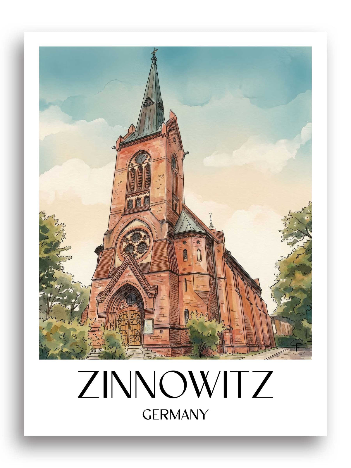 Zinnowitz Poster - Mecklenburg-Vorpommern - Deutschland Kunstdruck - Aquarell von A4 bis A1 - favplace