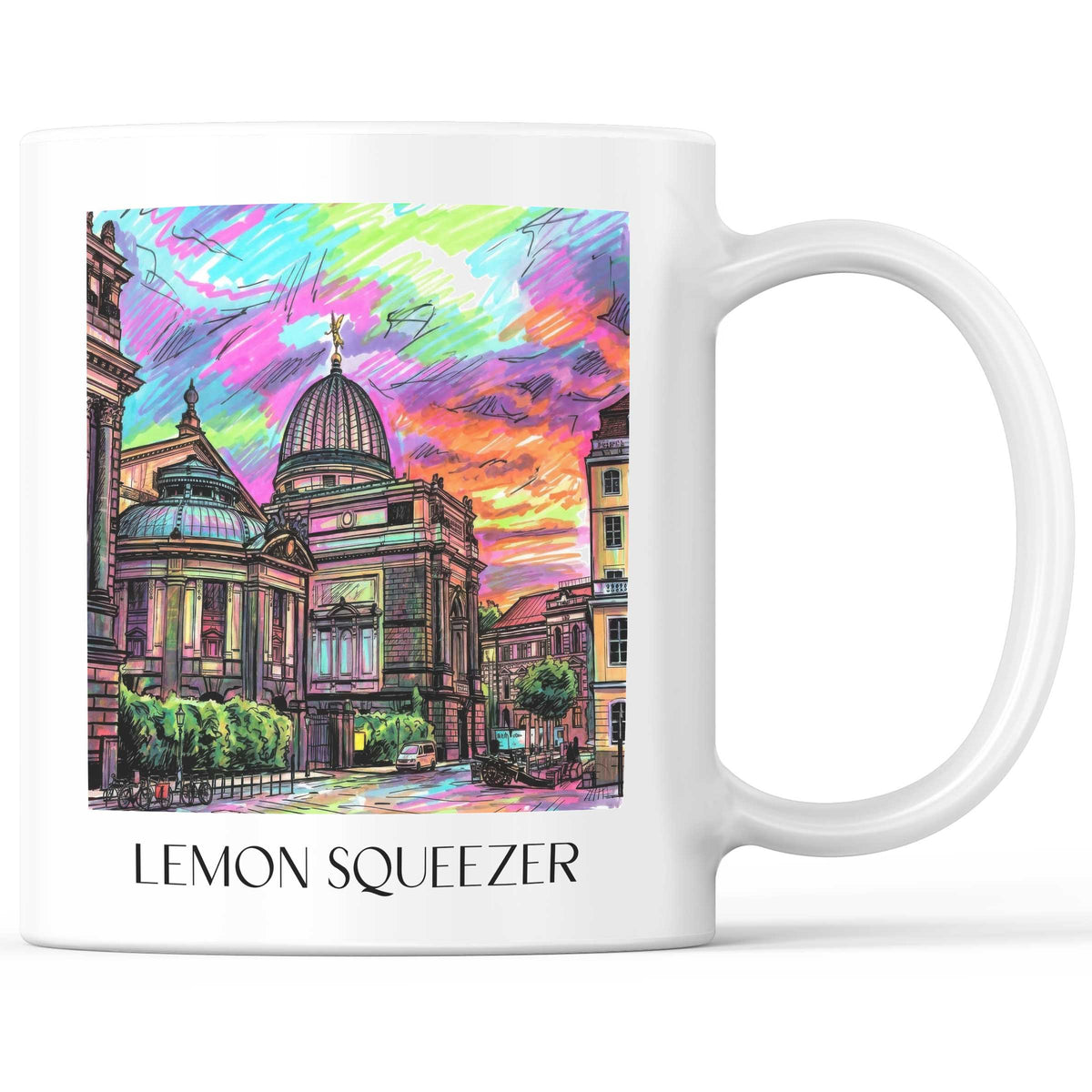 Zitronenpresse Kaffeebecher - Dresden - Deutschland Becher - Kaffeetasse im Tag Graffiti Stil - favplace