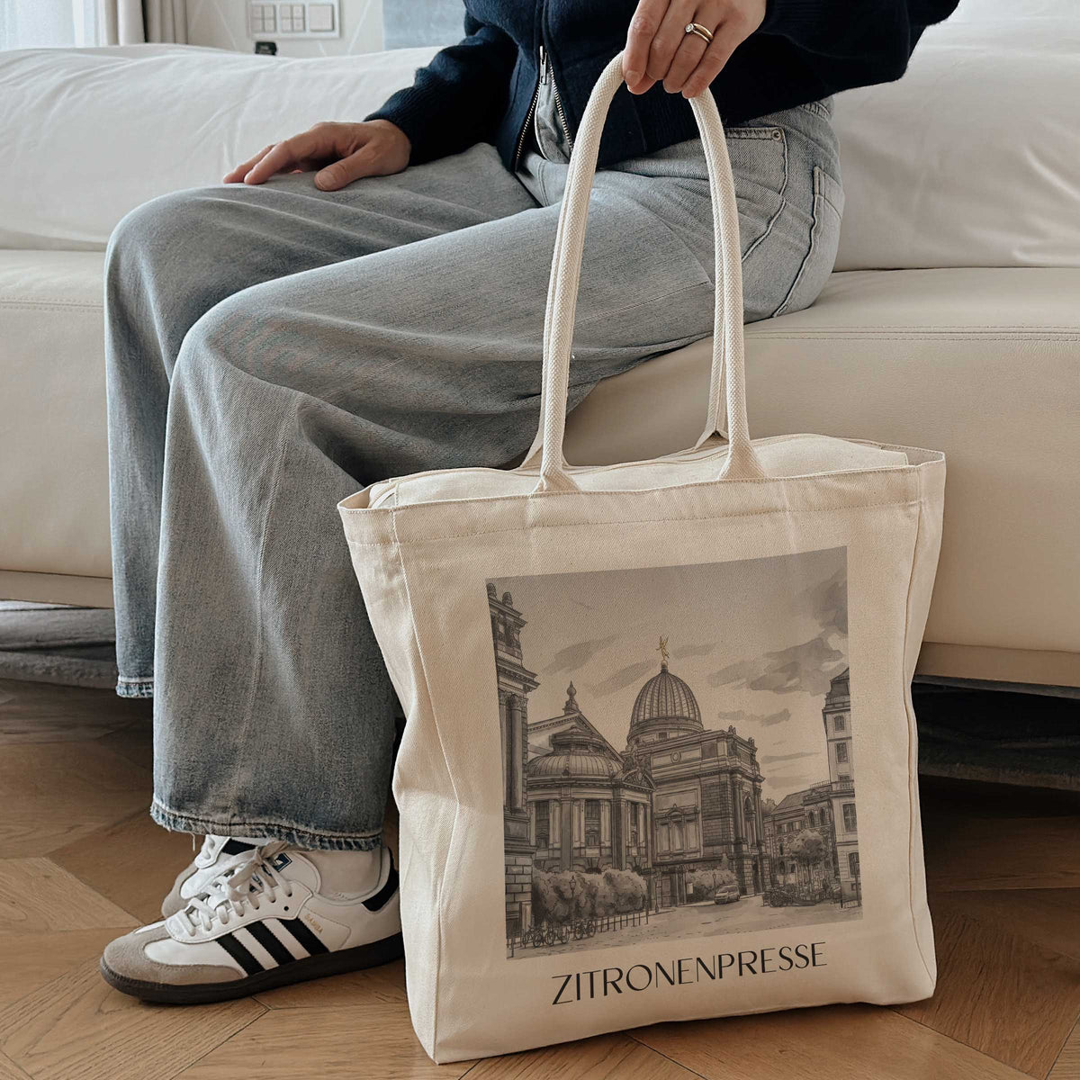 zitronenpresse-dresden-deutschland-einkaufstasche-aquarell-schwarz-weiss