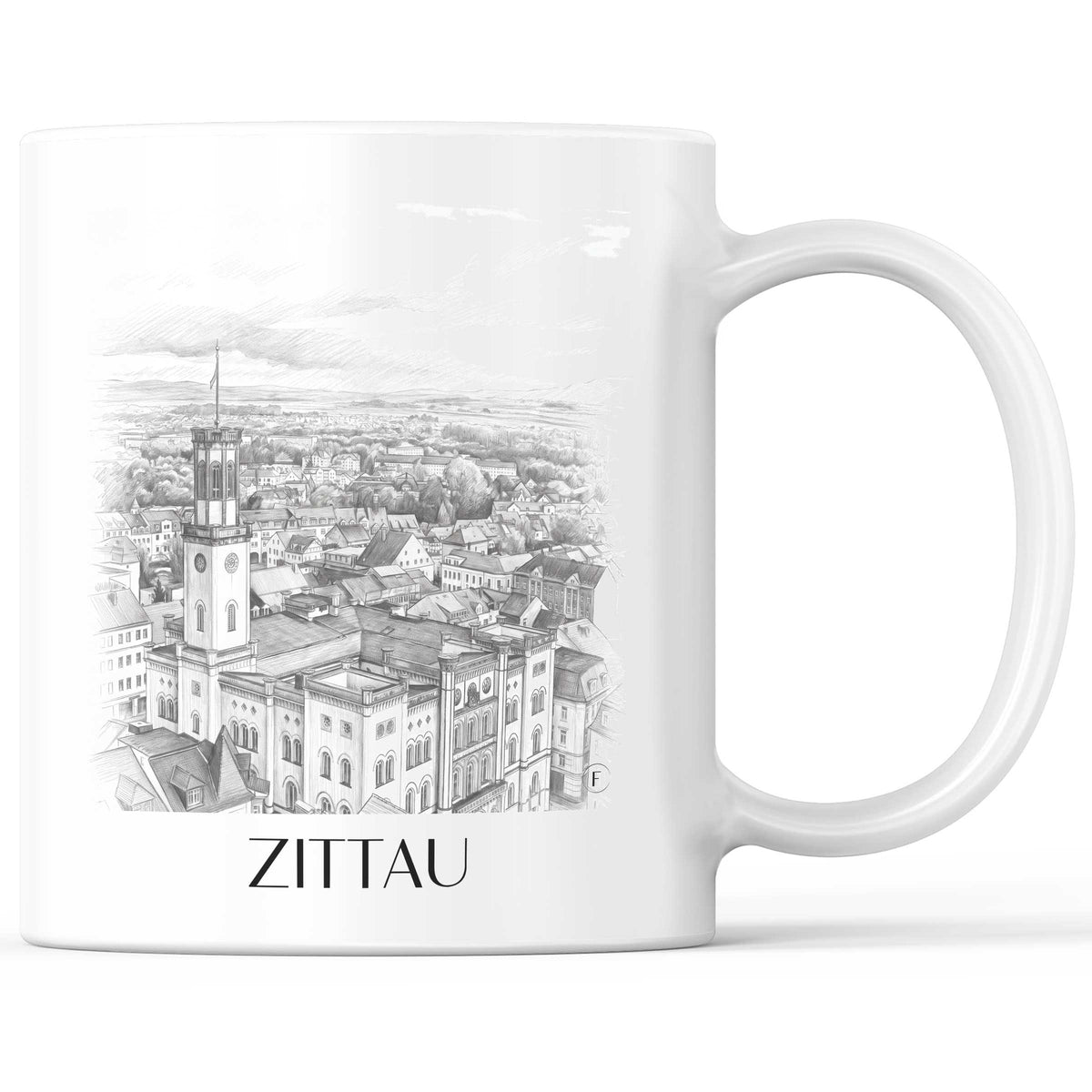 Zittau Kaffeebecher - Oberlausitz - Deutschland Becher - Kaffeetasse im Zeichnung Stil