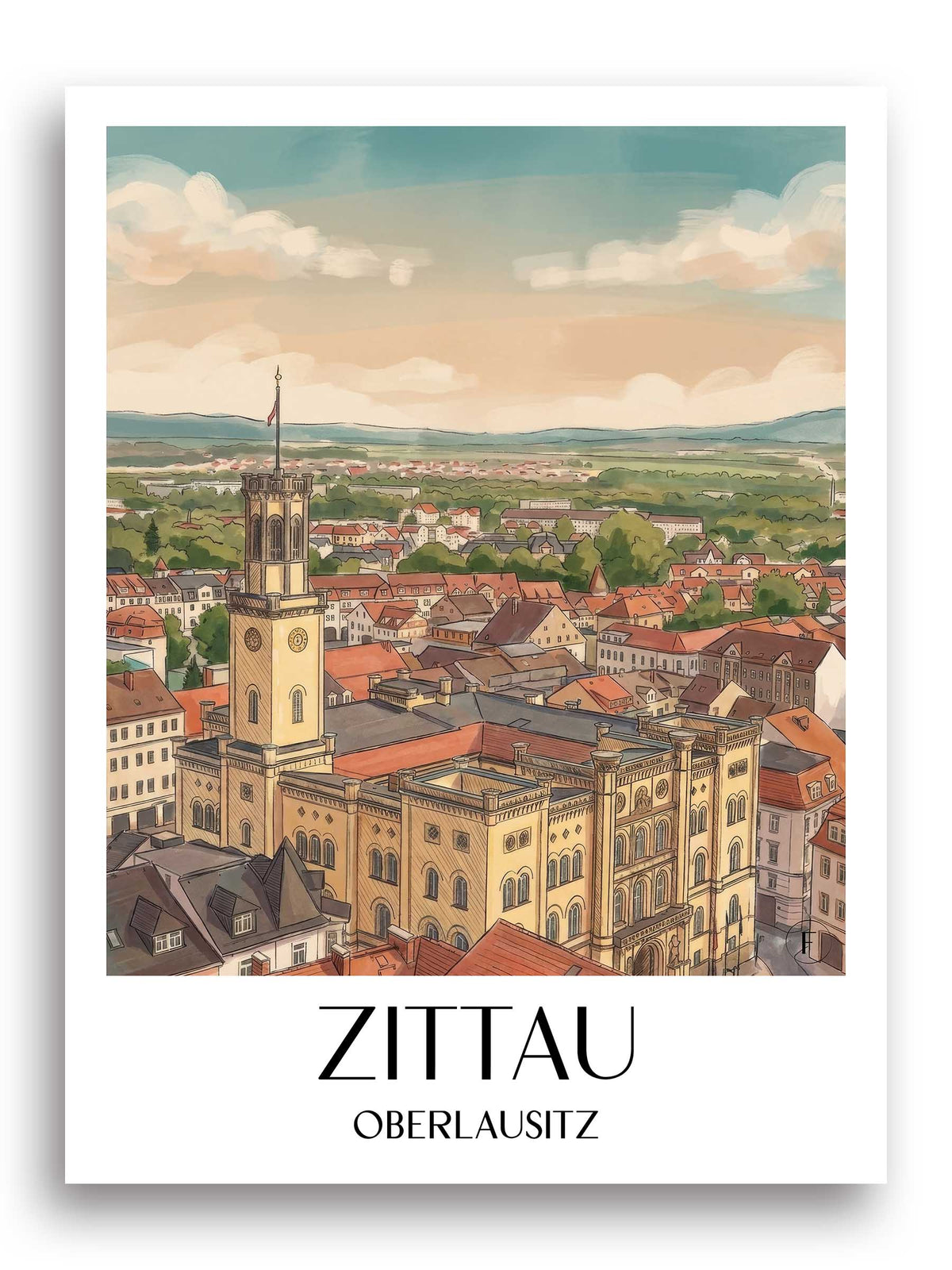 zittau-oberlausitz-deutschland-poster-aquarell