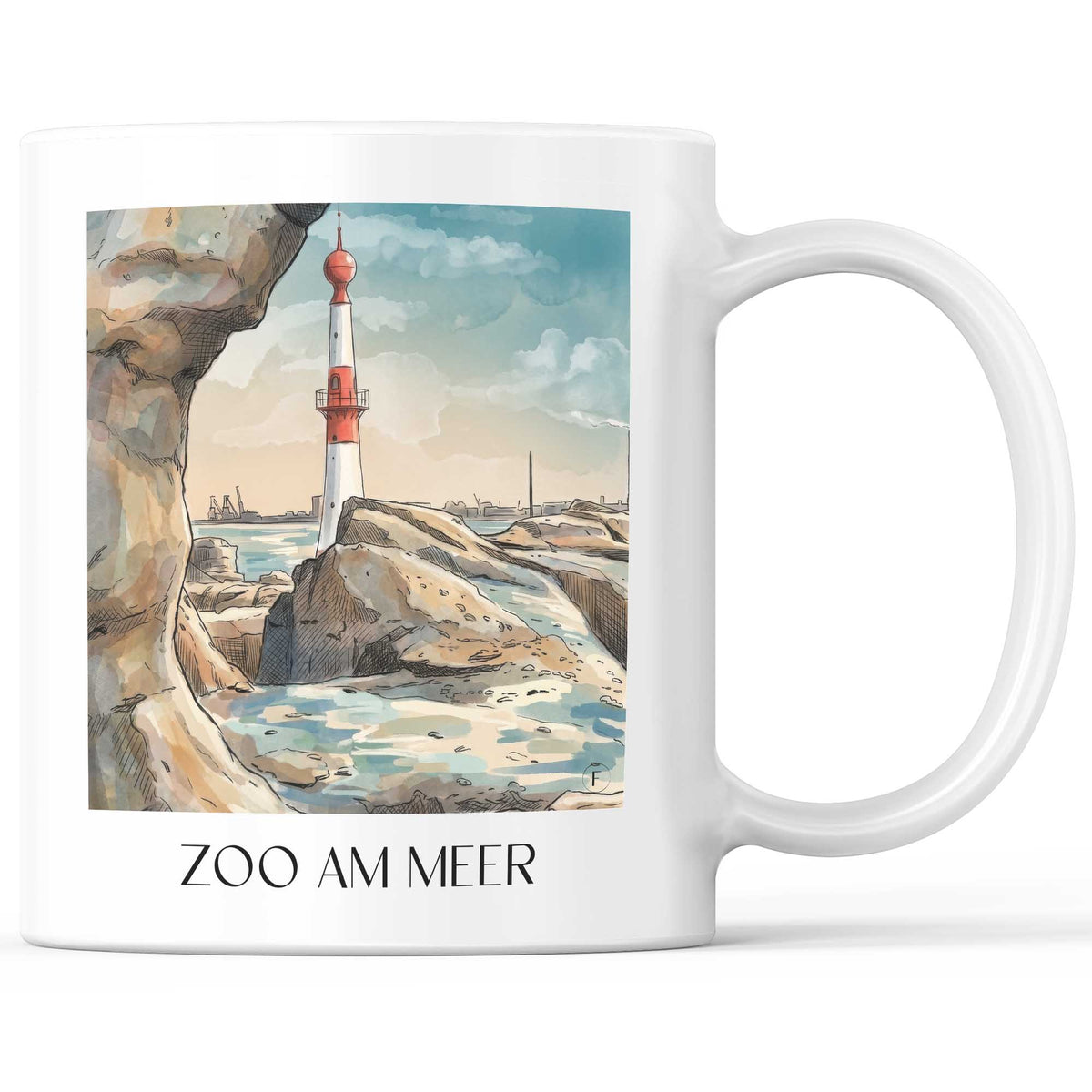 Zoo am Meer Kaffeebecher - Bremerhaven - Deutschland Becher - Kaffeetasse im Aquarell Stil - favplace