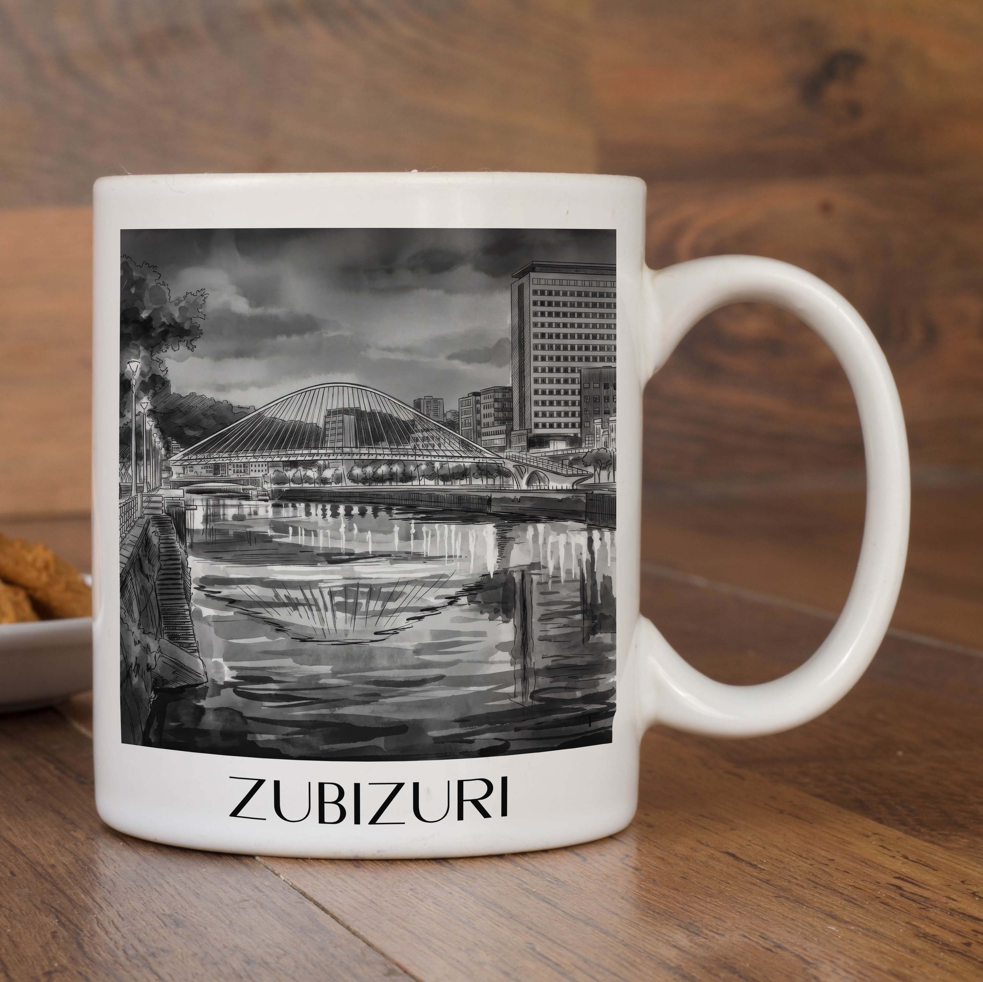 zubizuri-bilbao-spanien-kaffeebecher-aquarell-schwarz-weiss