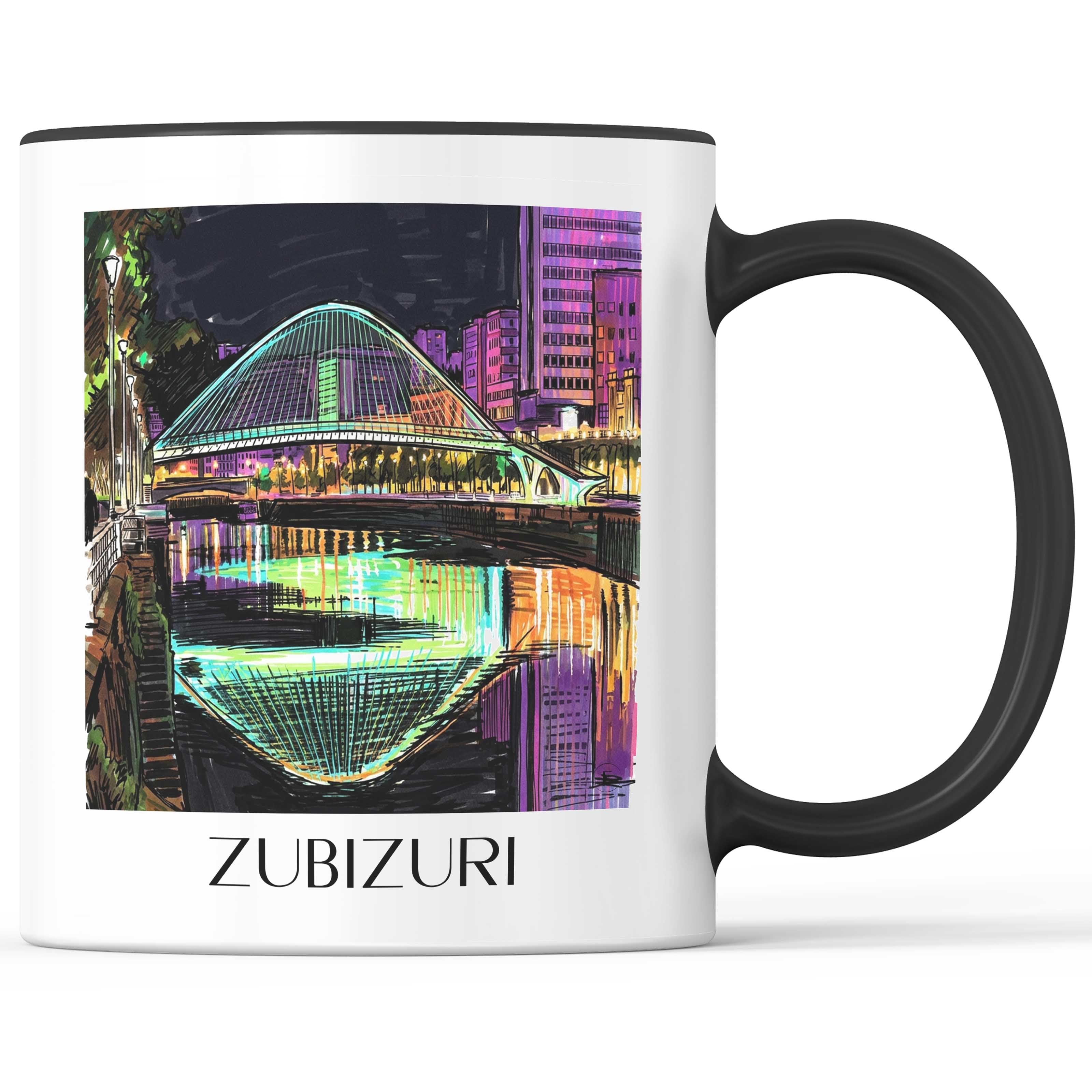 Zubizuri Kaffeebecher - Bilbao - Spanien Becher - Kaffeetasse im Tag Graffiti Stil - favplace