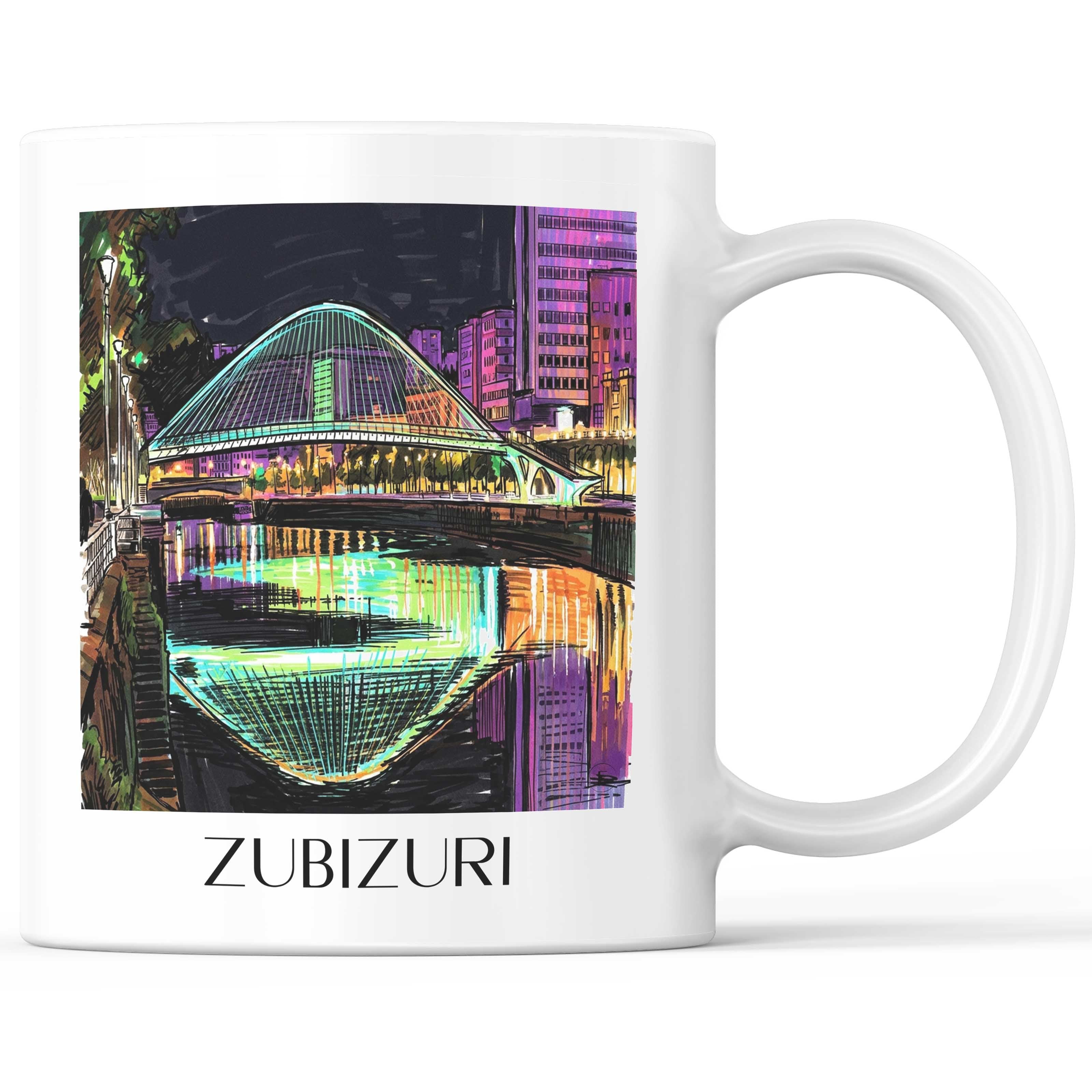Zubizuri Kaffeebecher - Bilbao - Spanien Becher - Kaffeetasse im Tag Graffiti Stil - favplace