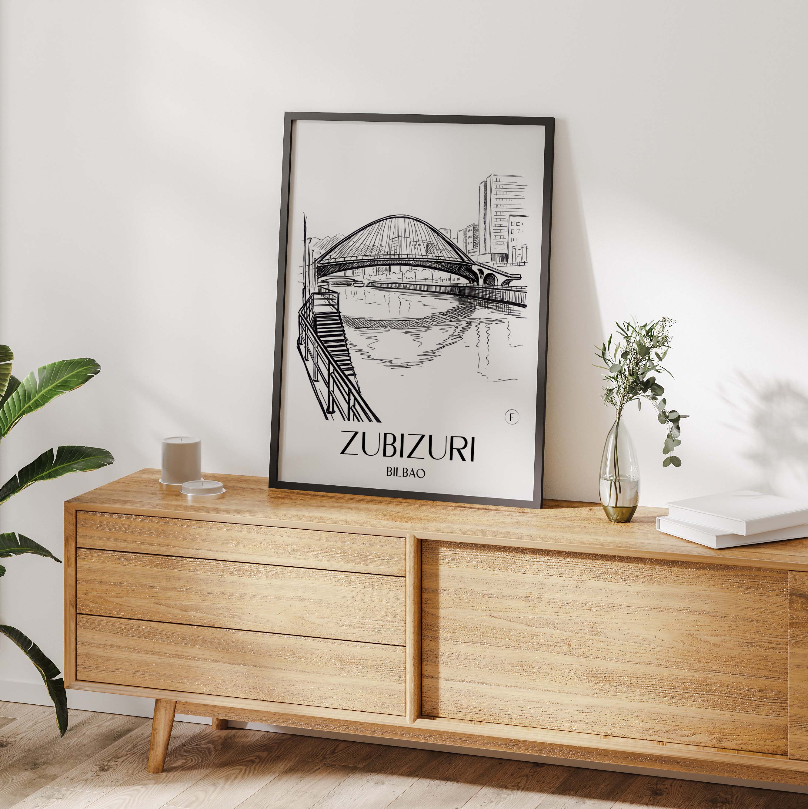 zubizuri-bilbao-spanien-poster-skizze