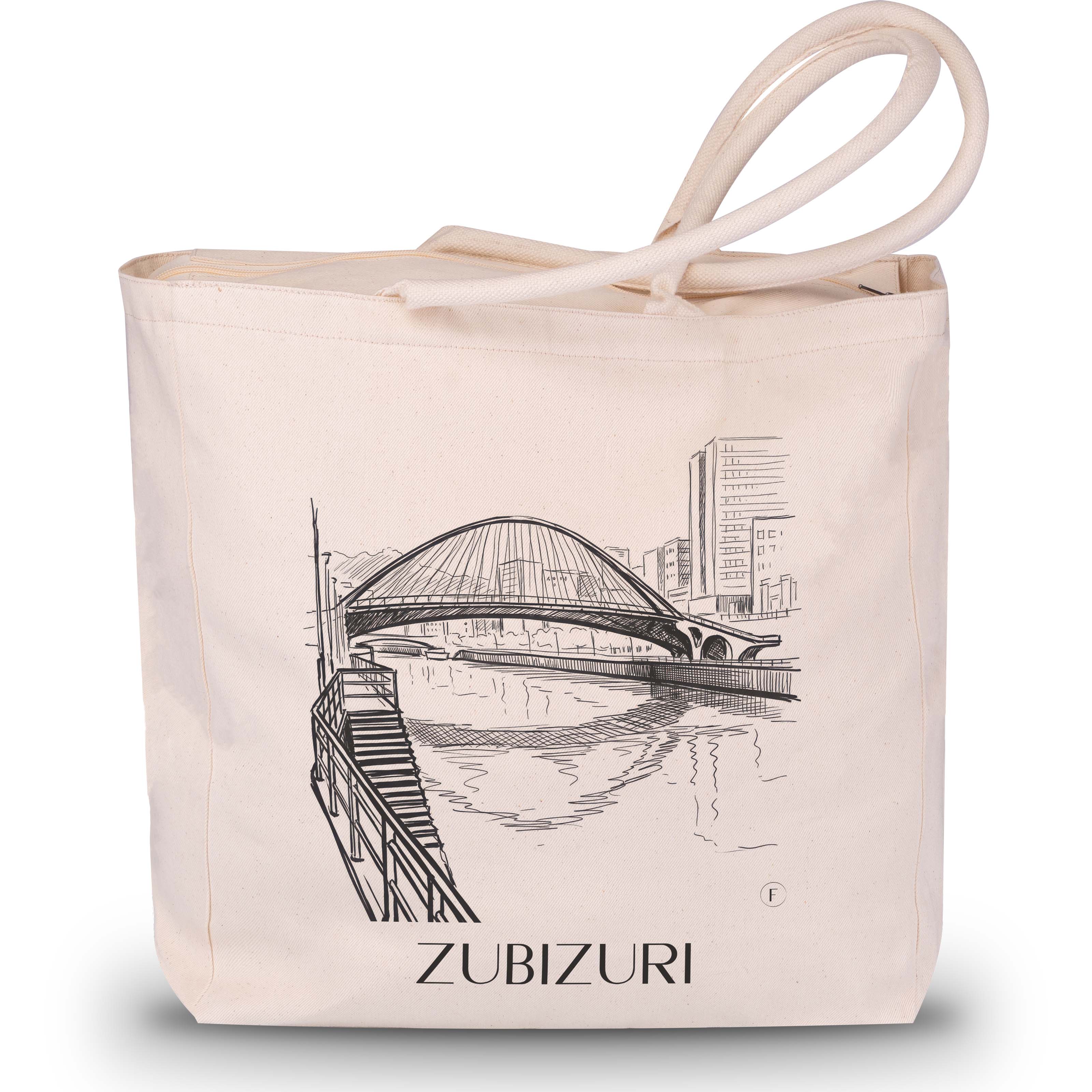 Zubizuri Shopping Tasche - Bilbao - Spanien Tote Bag - Einkaufstasche im Skizze Stil - favplace