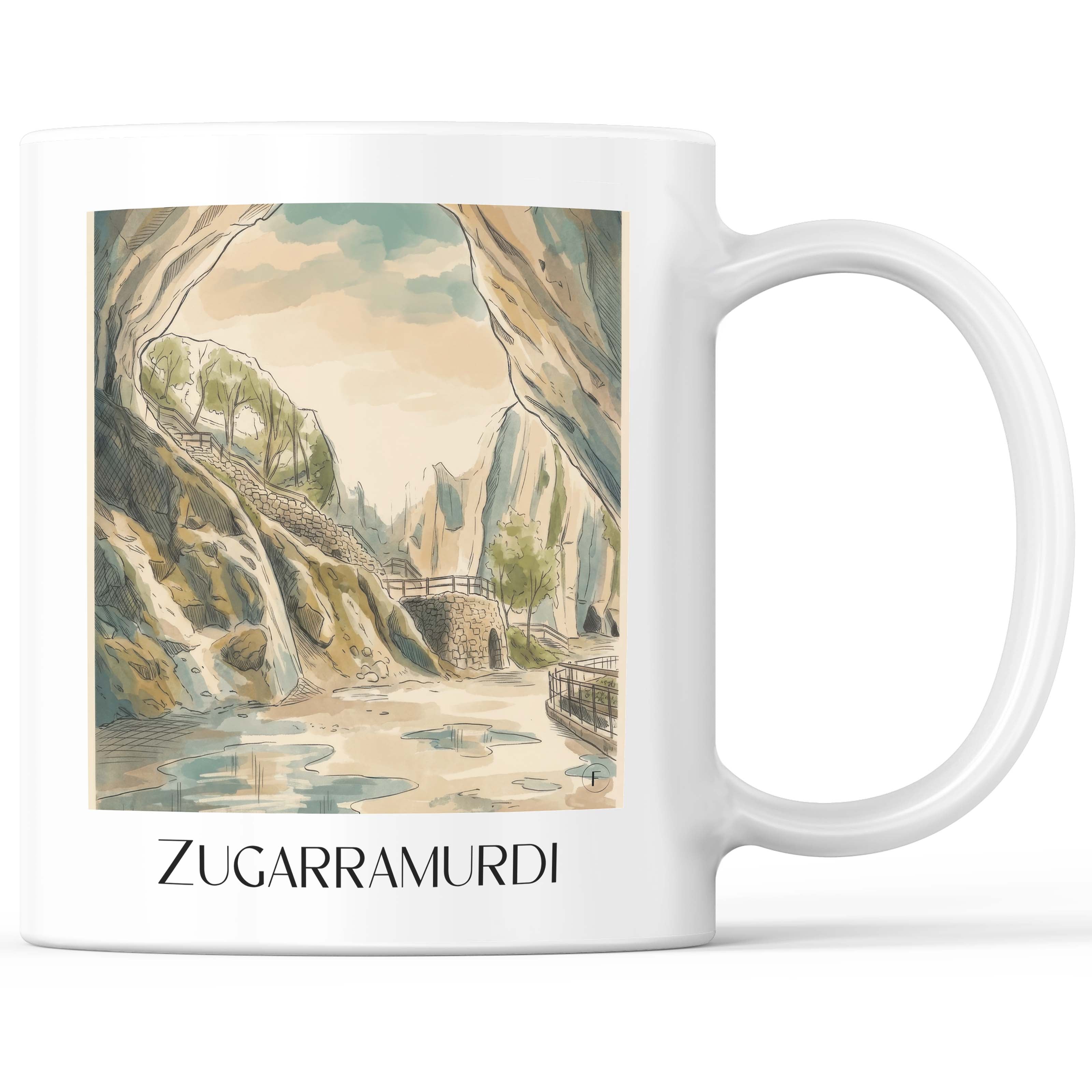Zugarramurdi Kaffeebecher - Spanien - Spanien Becher - Kaffeetasse im Aquarell Stil - favplace