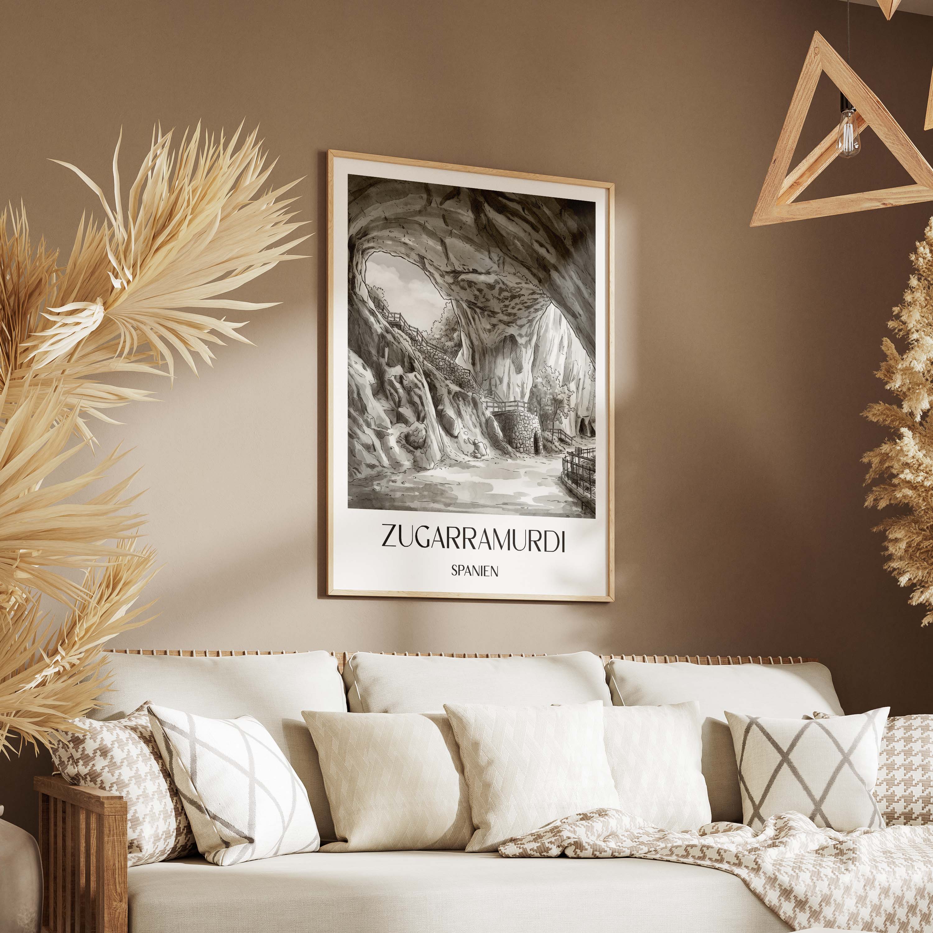 zugarramurdi-spanien-spanien-poster-aquarell-schwarz-weiss