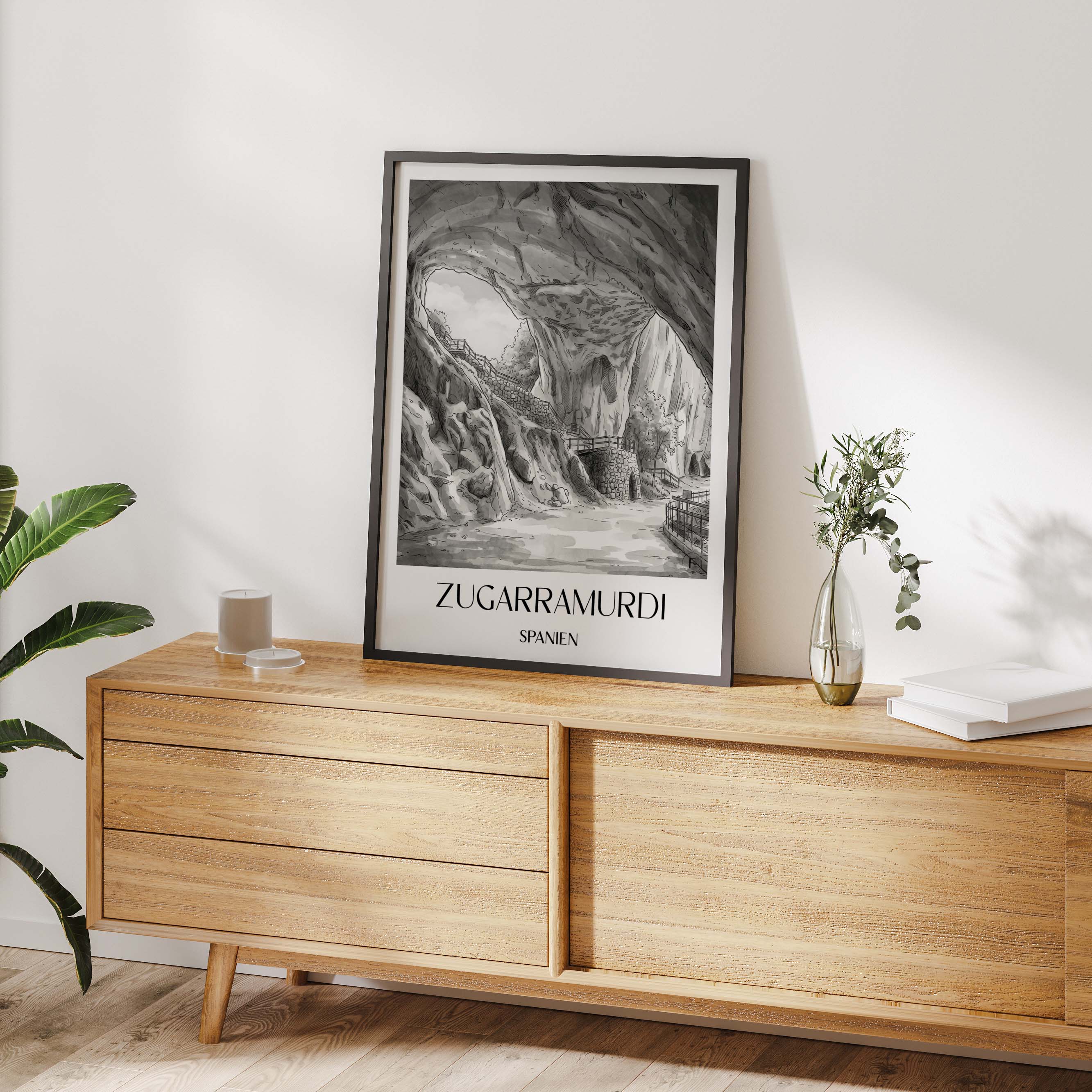 zugarramurdi-spanien-spanien-poster-aquarell-schwarz-weiss