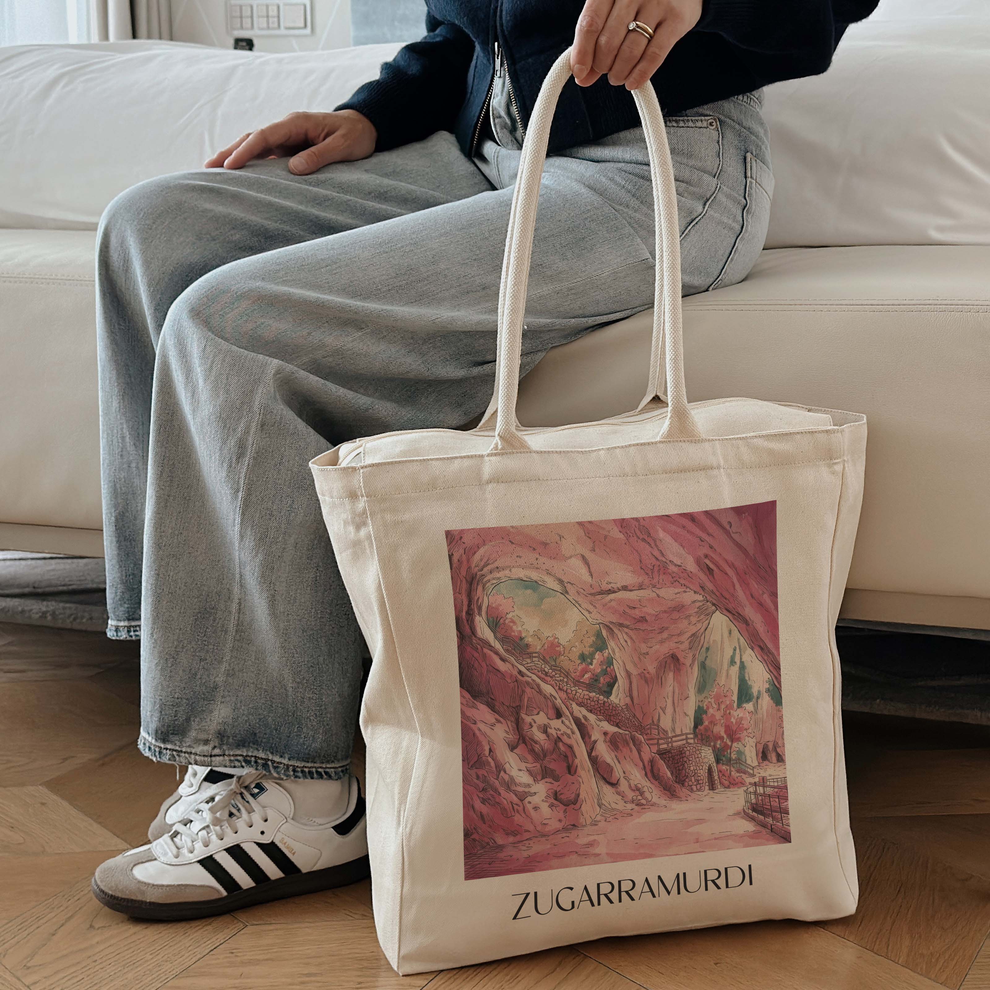 zugarramurdi-spanien-spanien-einkaufstasche-aquarell-pink-rosa