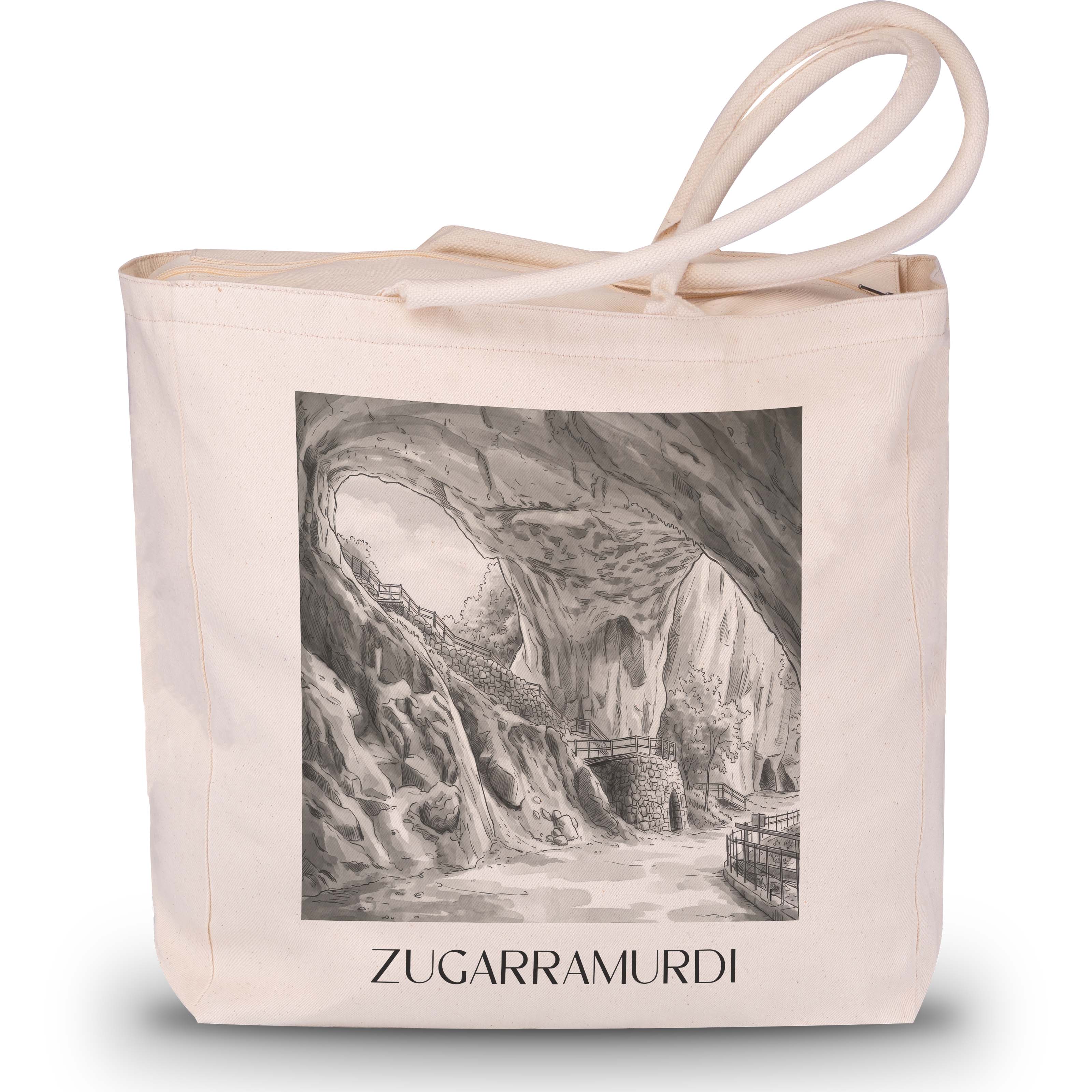 zugarramurdi-spanien-spanien-einkaufstasche-aquarell-schwarz-weiss