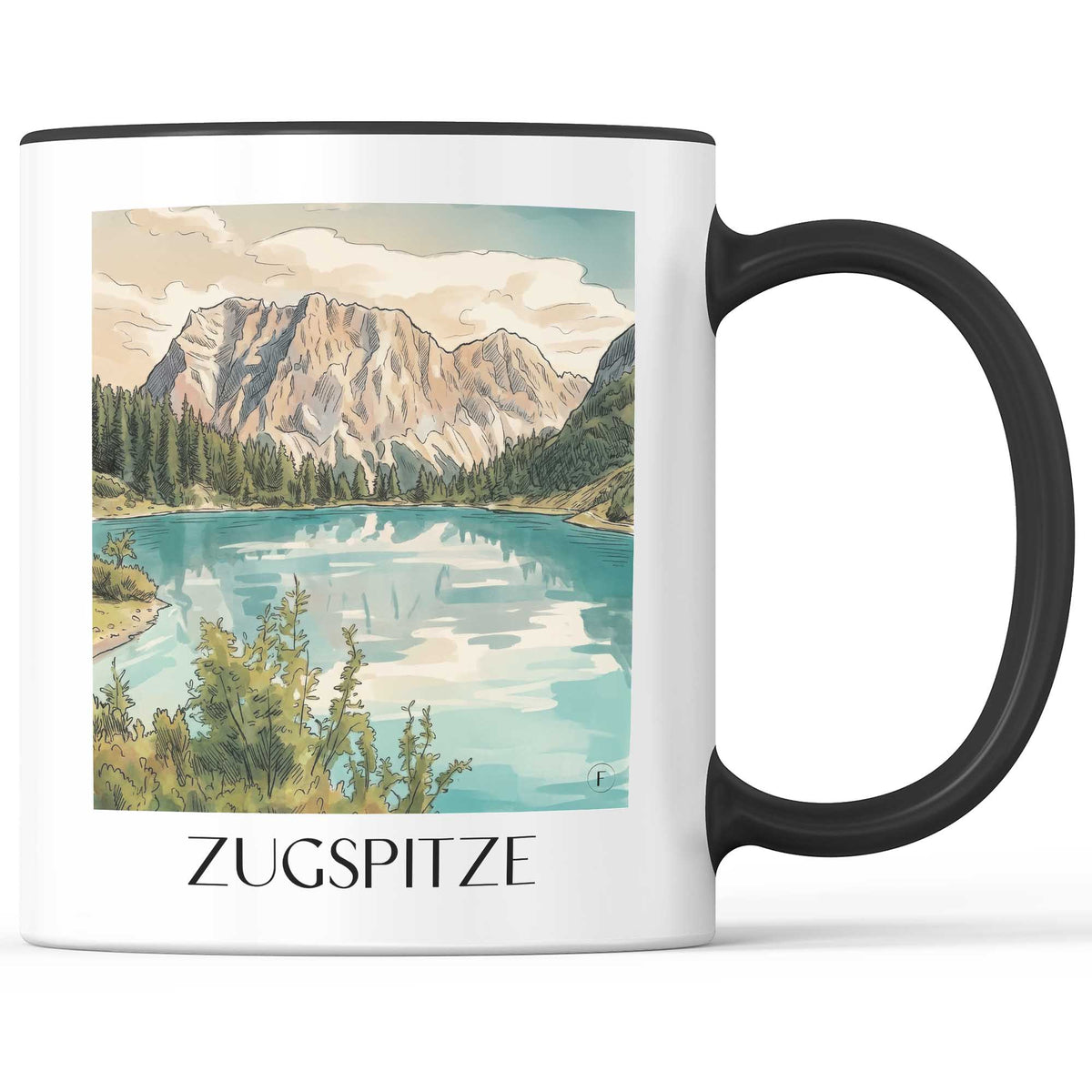 zugspitze-wettersteingebirge-deutschland-kaffeebecher-aquarell