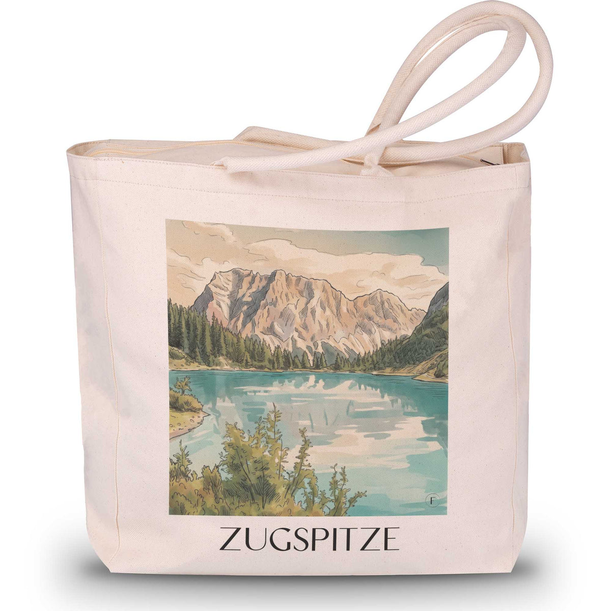 zugspitze-wettersteingebirge-deutschland-einkaufstasche-aquarell