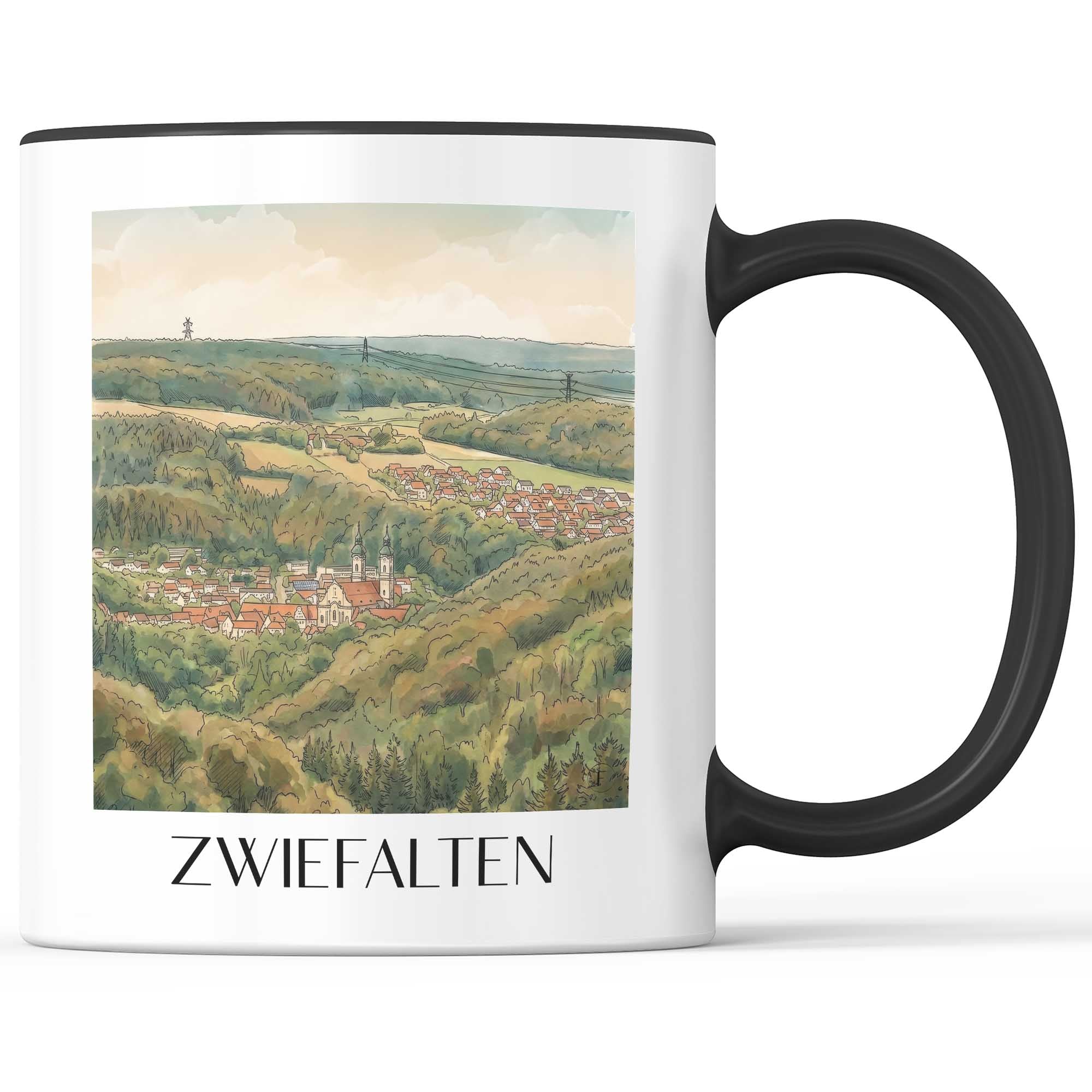 zwiefalten-schwäbische-alb-deutschland-kaffeebecher-aquarell