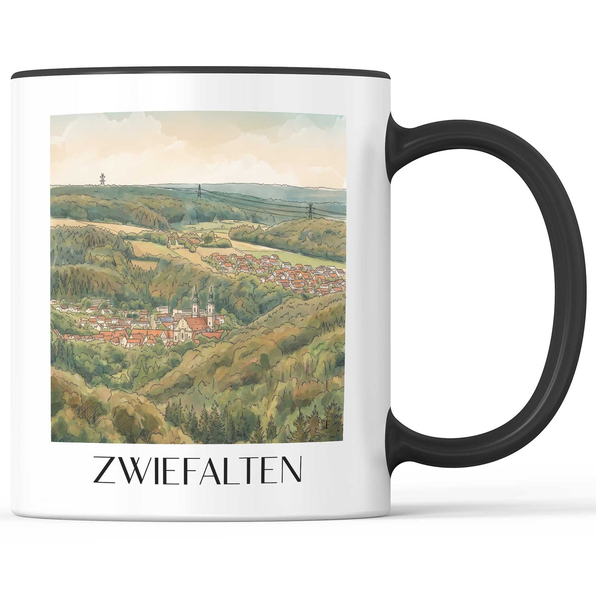 Zwiefalten Kaffeebecher - Schwäbische Alb - Deutschland Becher - Kaffeetasse im Aquarell Stil - favplace