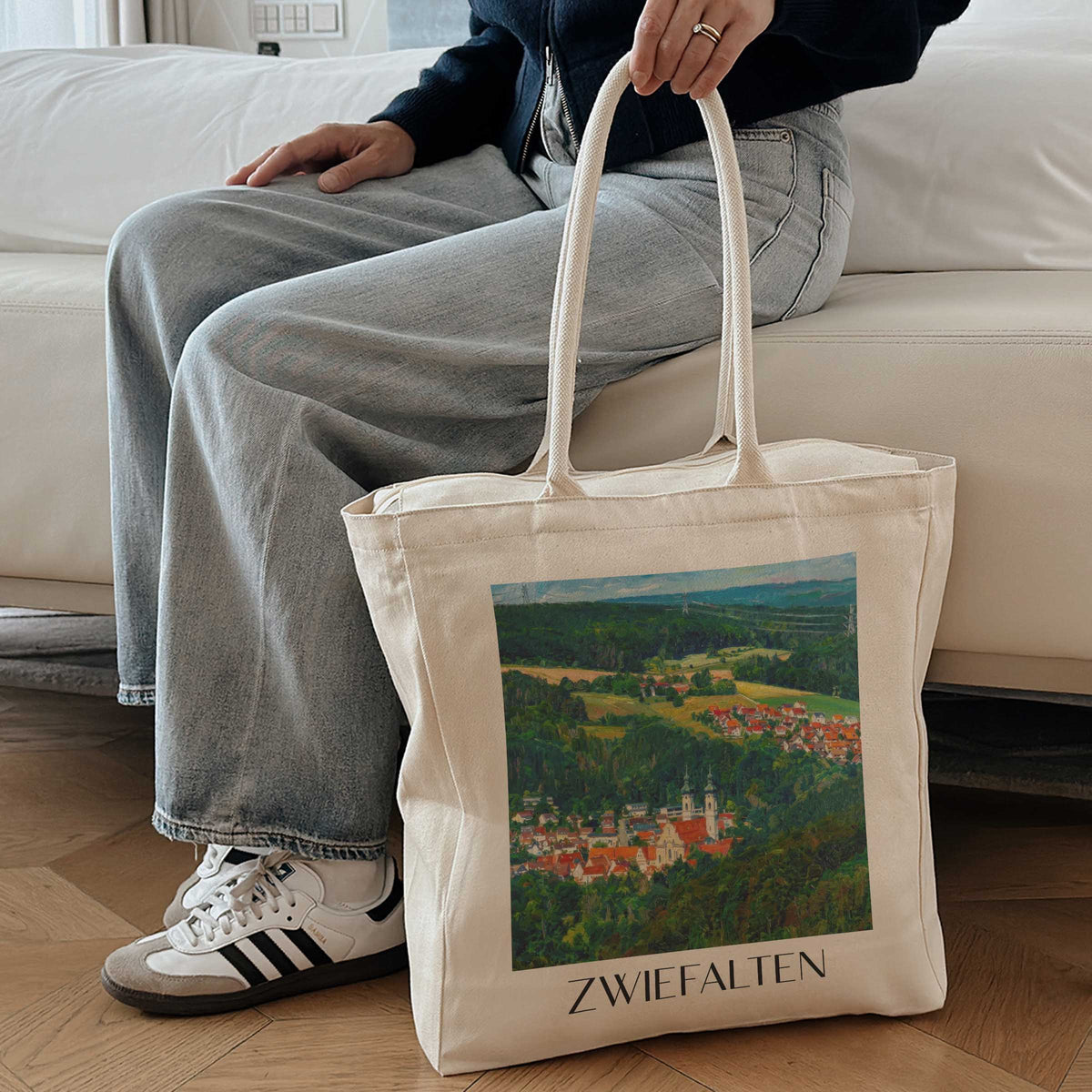 zwiefalten-schwäbische-alb-deutschland-einkaufstasche-oil-painting-oelgemaelde