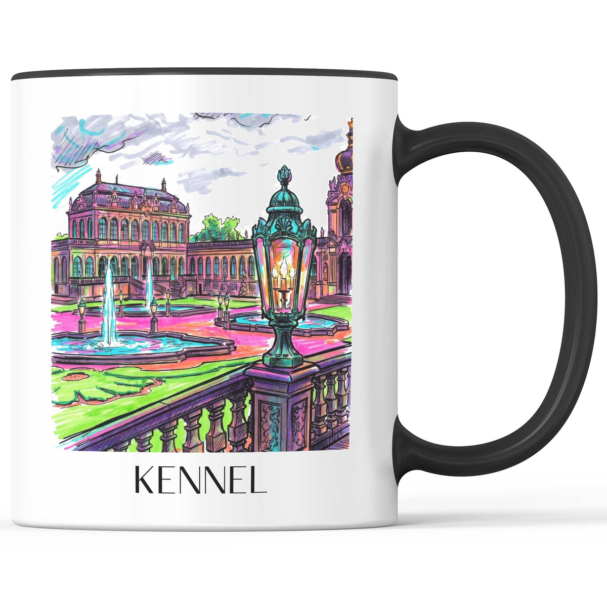Zwinger Kaffeebecher - Dresden - Deutschland Becher - Kaffeetasse im Tag Graffiti Stil - favplace