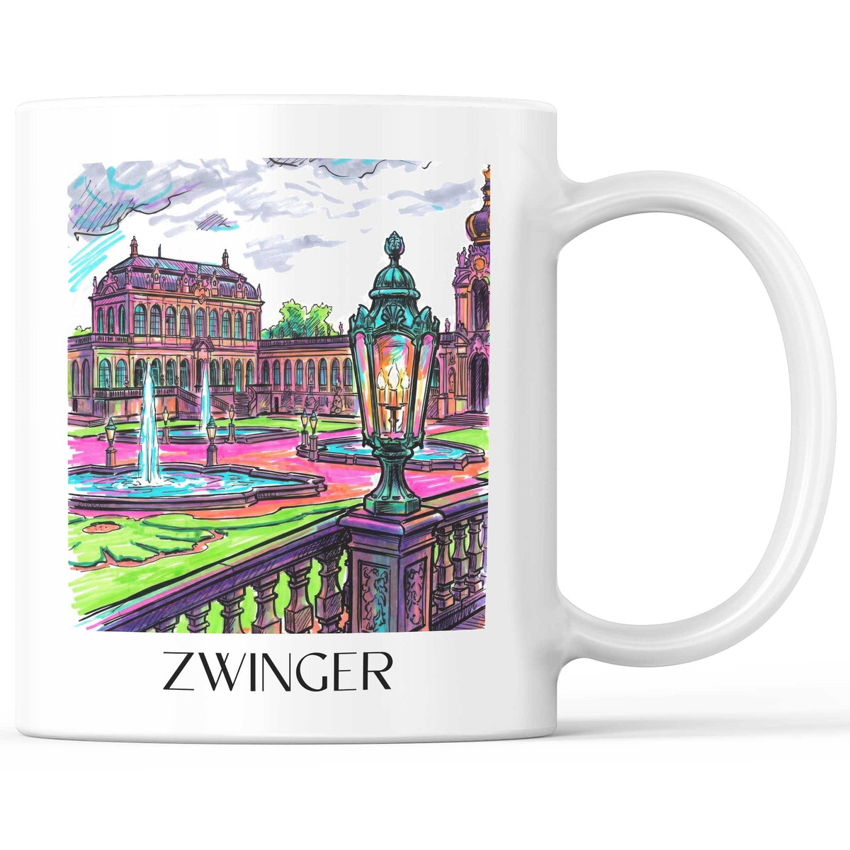 Zwinger Kaffeebecher - Dresden - Deutschland Becher - Kaffeetasse im Tag Graffiti Stil - favplace
