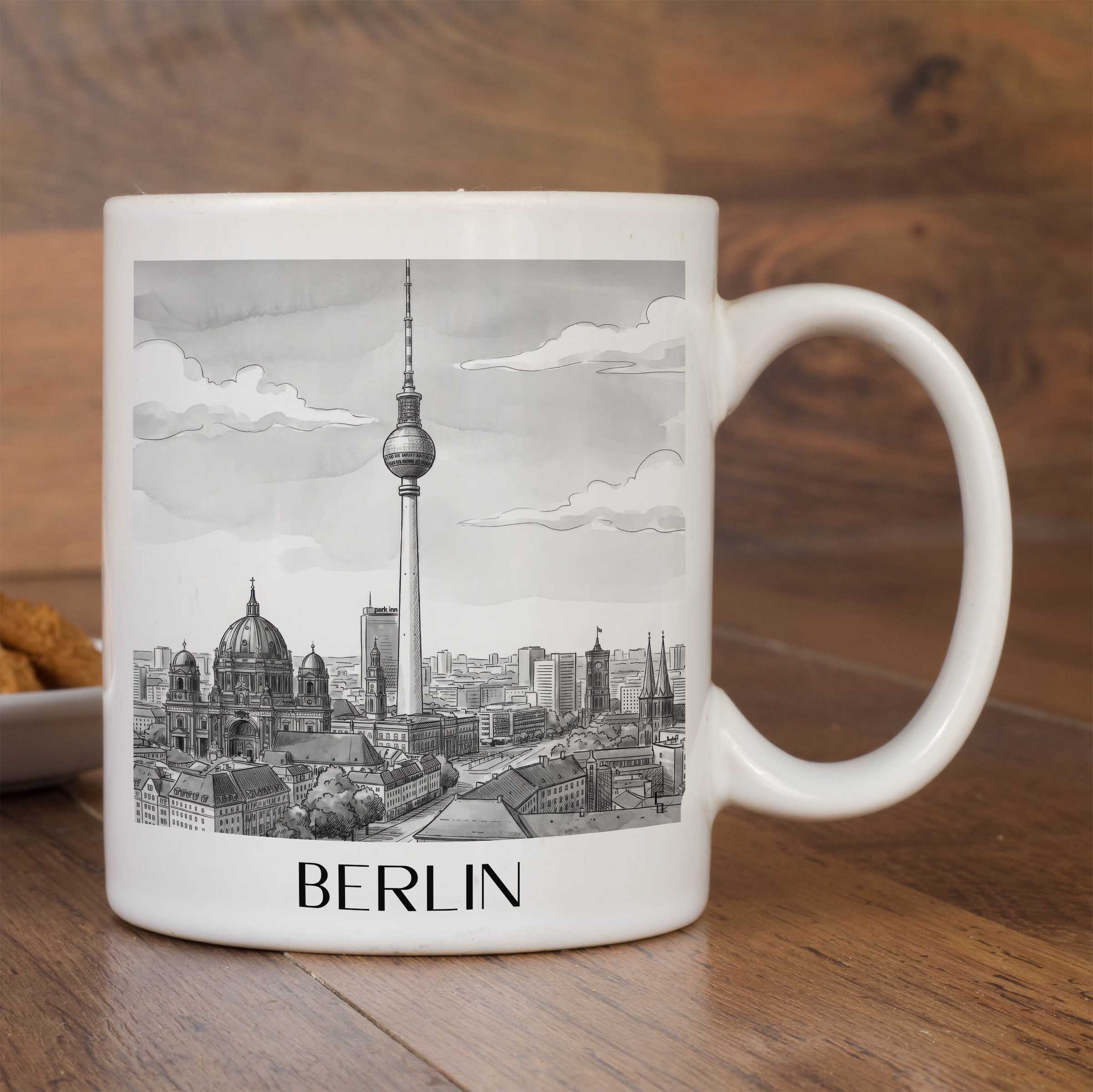 berlin-deutschland-kaffeebecher-aquarell-schwarz-weiss