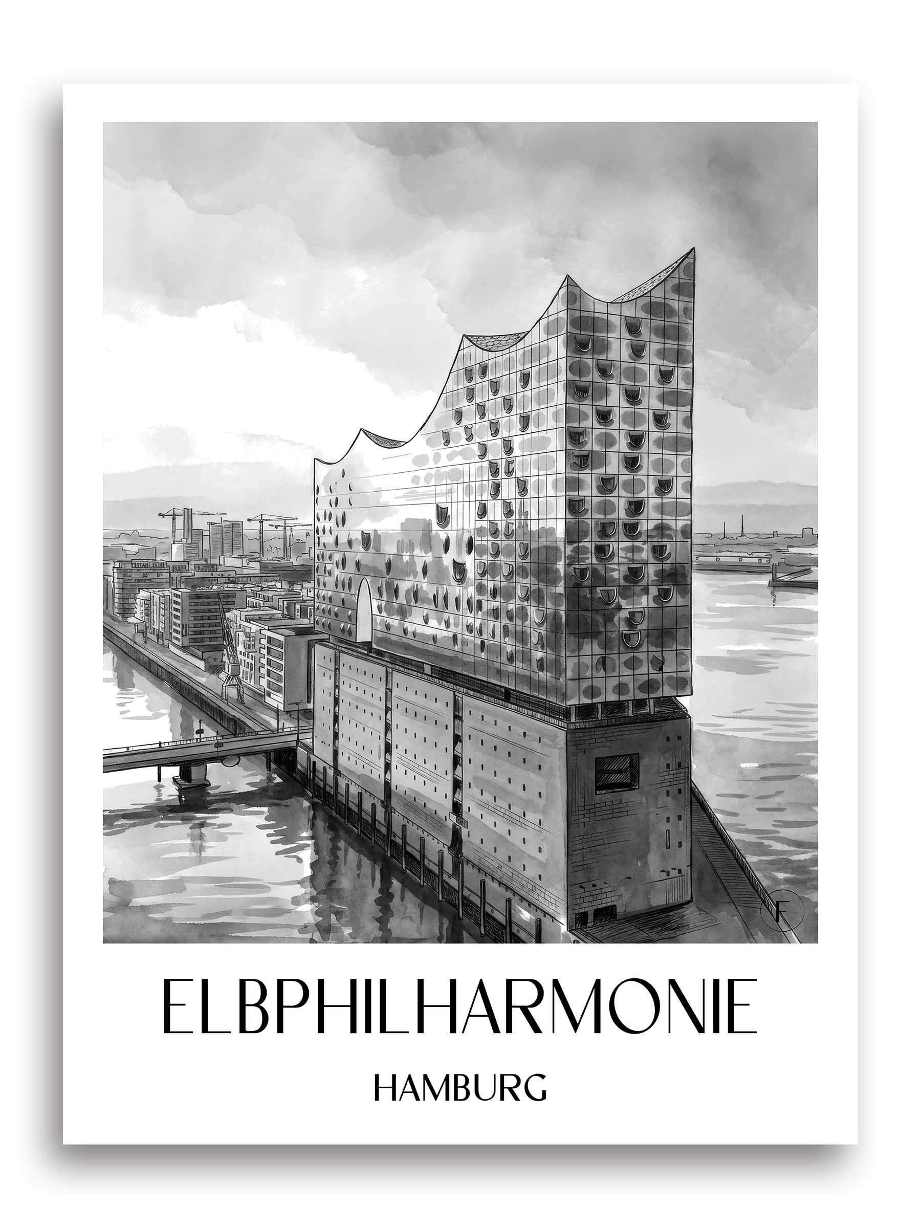 elbphilharmonie-hamburg-deutschland-poster-aquarell-schwarz-weiss