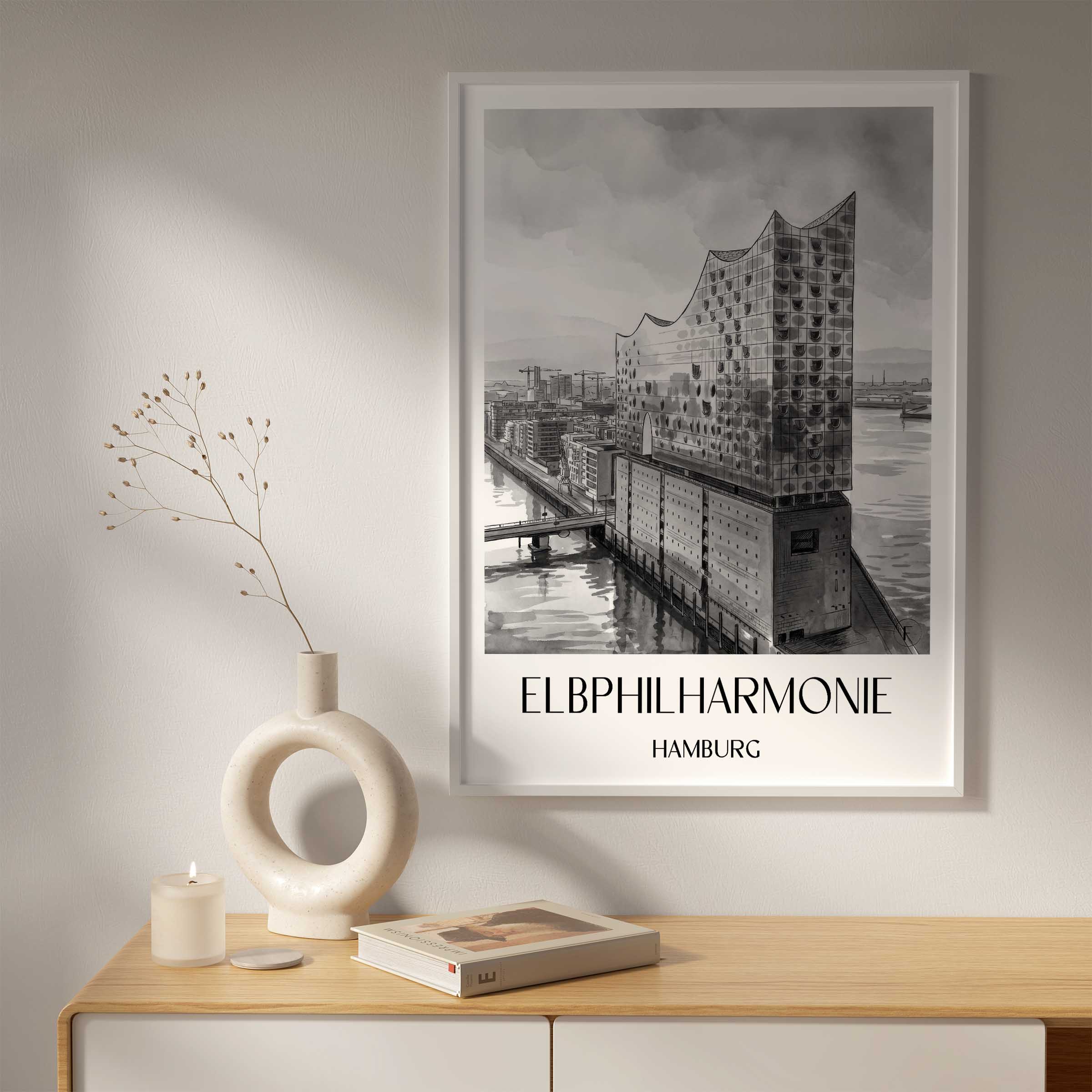 elbphilharmonie-hamburg-deutschland-poster-aquarell-schwarz-weiss