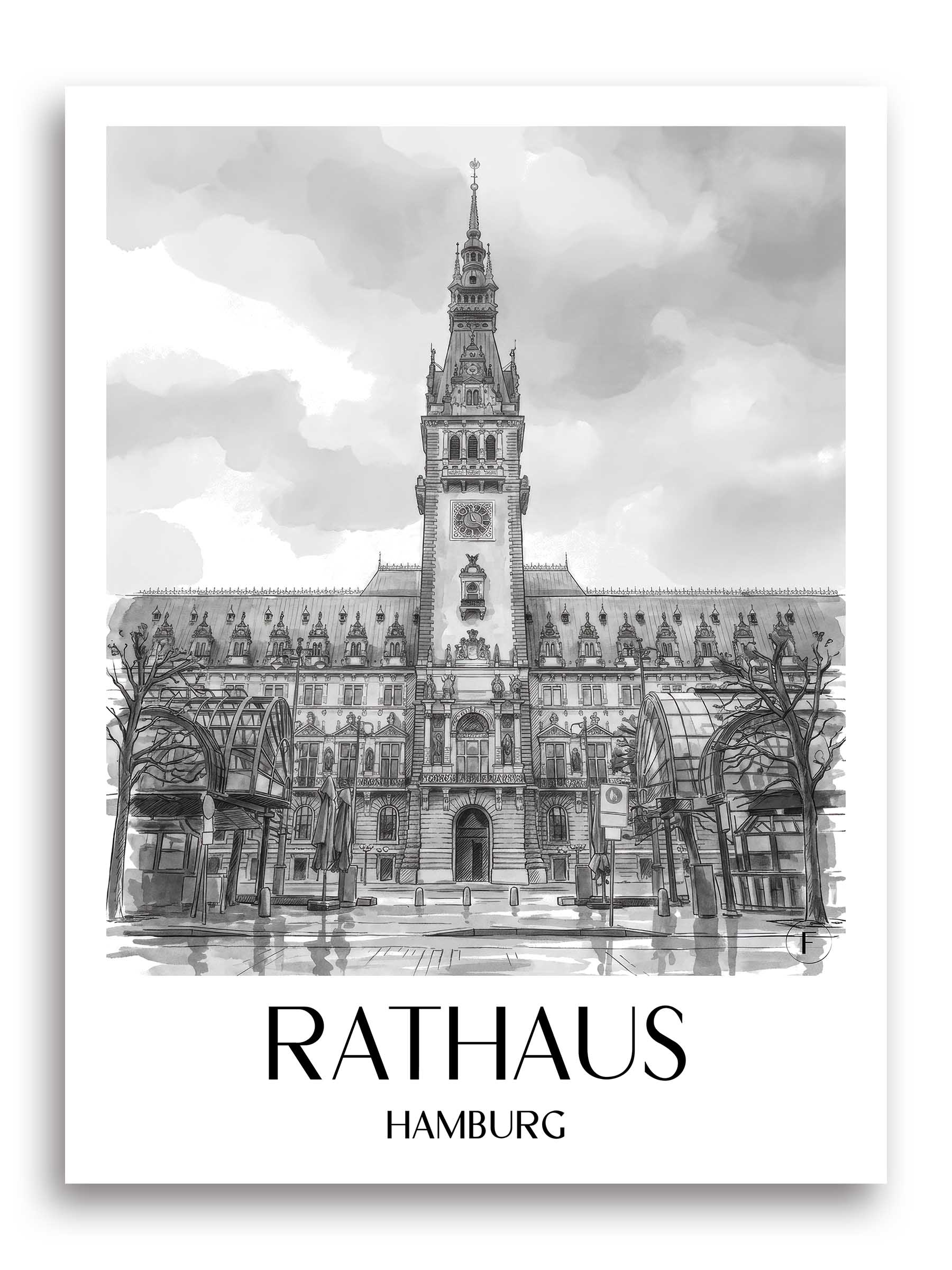 rathaus-hamburg-deutschland-poster-aquarell-schwarz-weiss