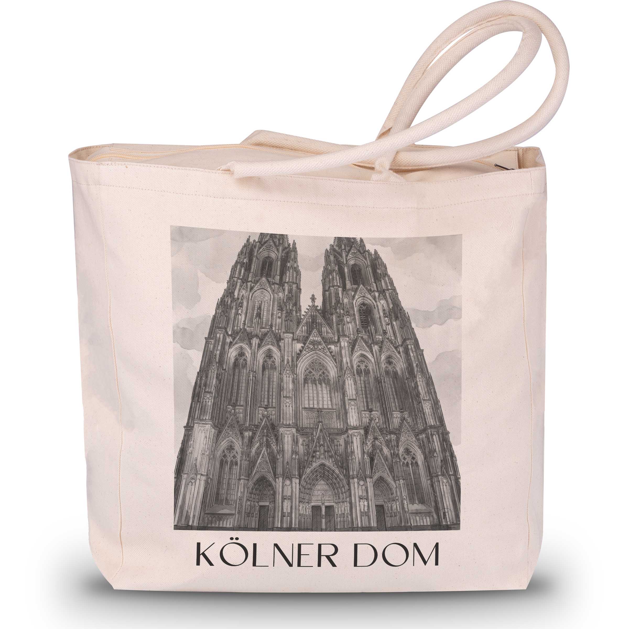 kölner-dom-köln-deutschland-einkaufstasche-aquarell-schwarz-weiss