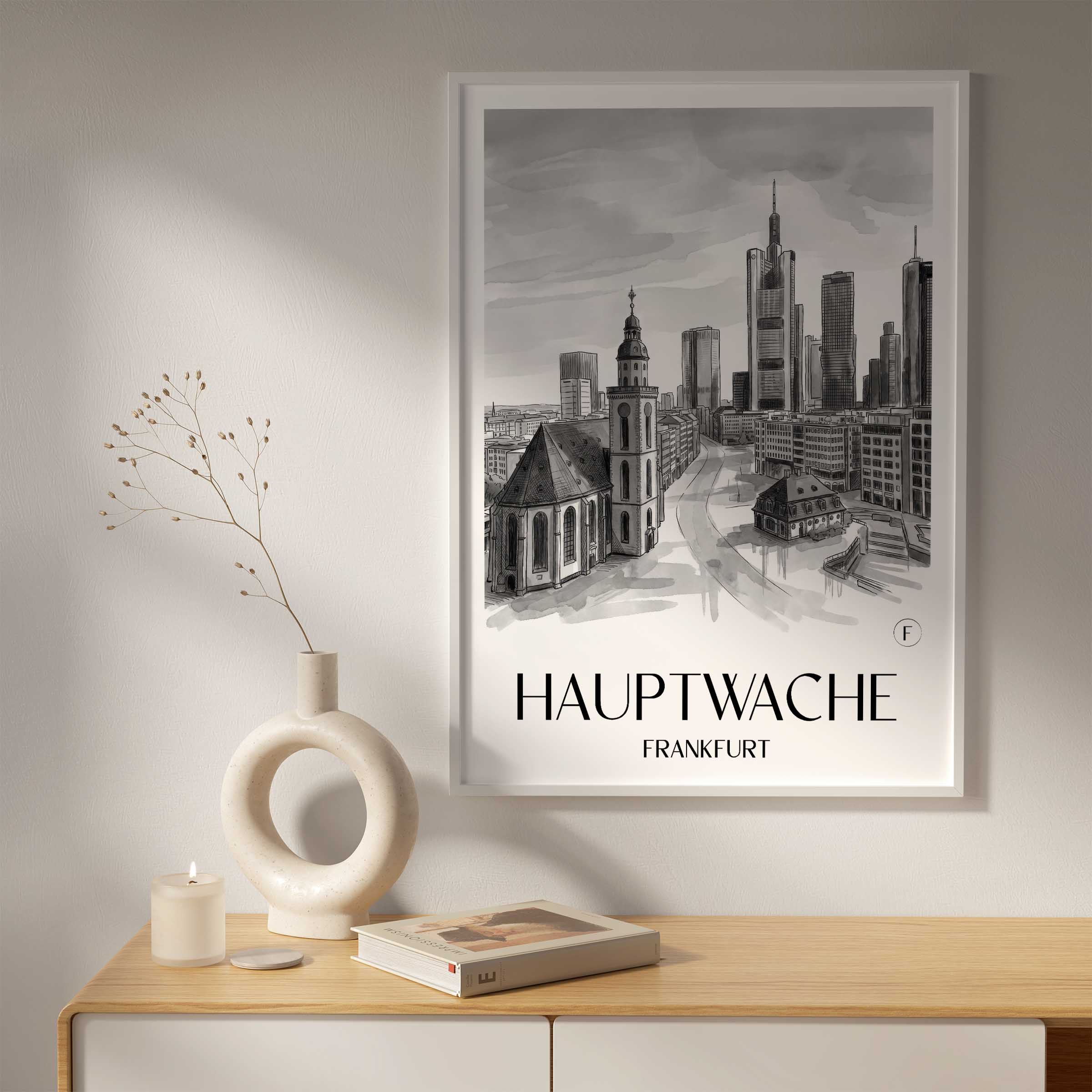 hauptwache-frankfurt-deutschland-poster-aquarell-schwarz-weiss